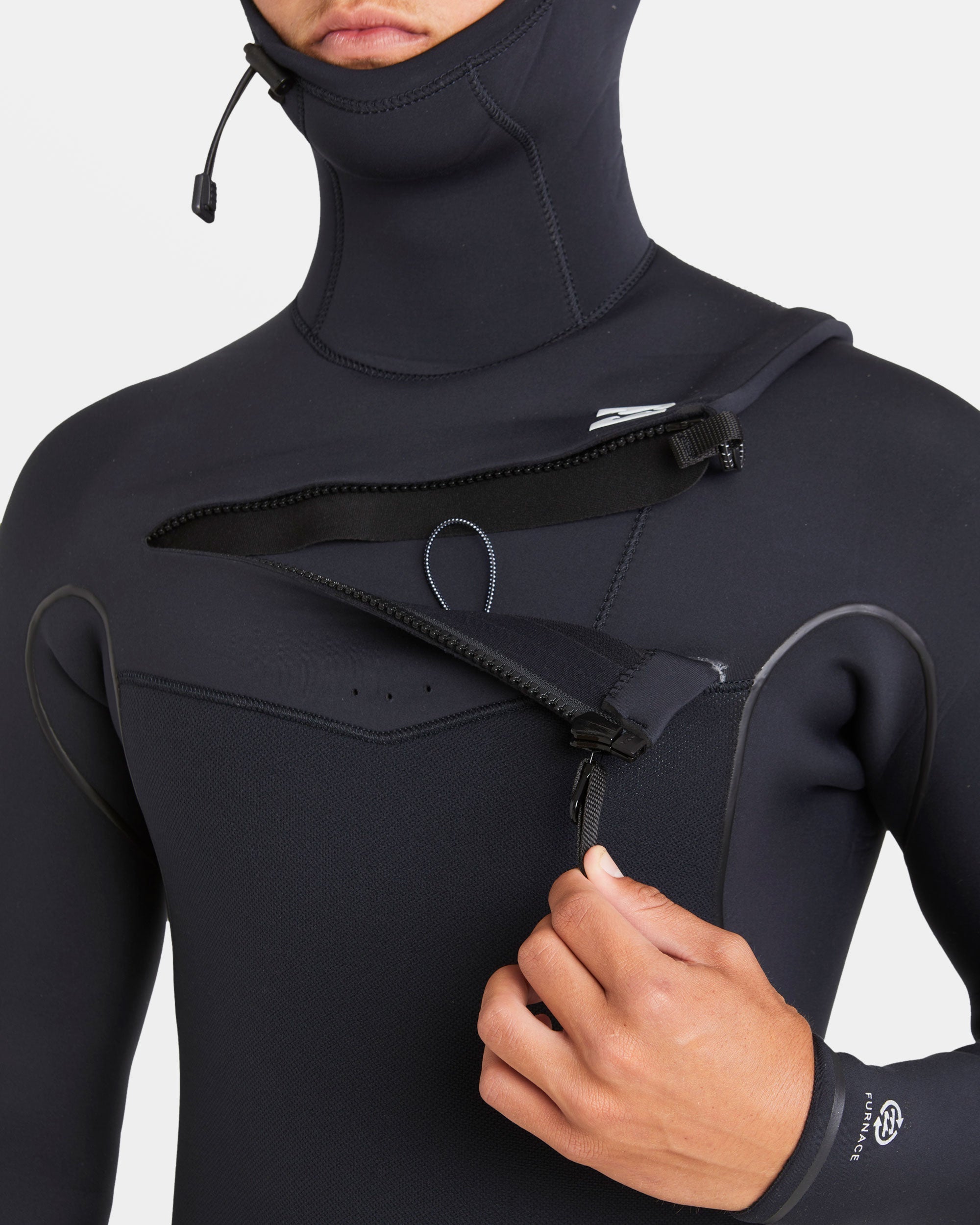 Billabong 6/5mm Furnace Natural Upcycler Welded Chest Zip Wetsuit - Black