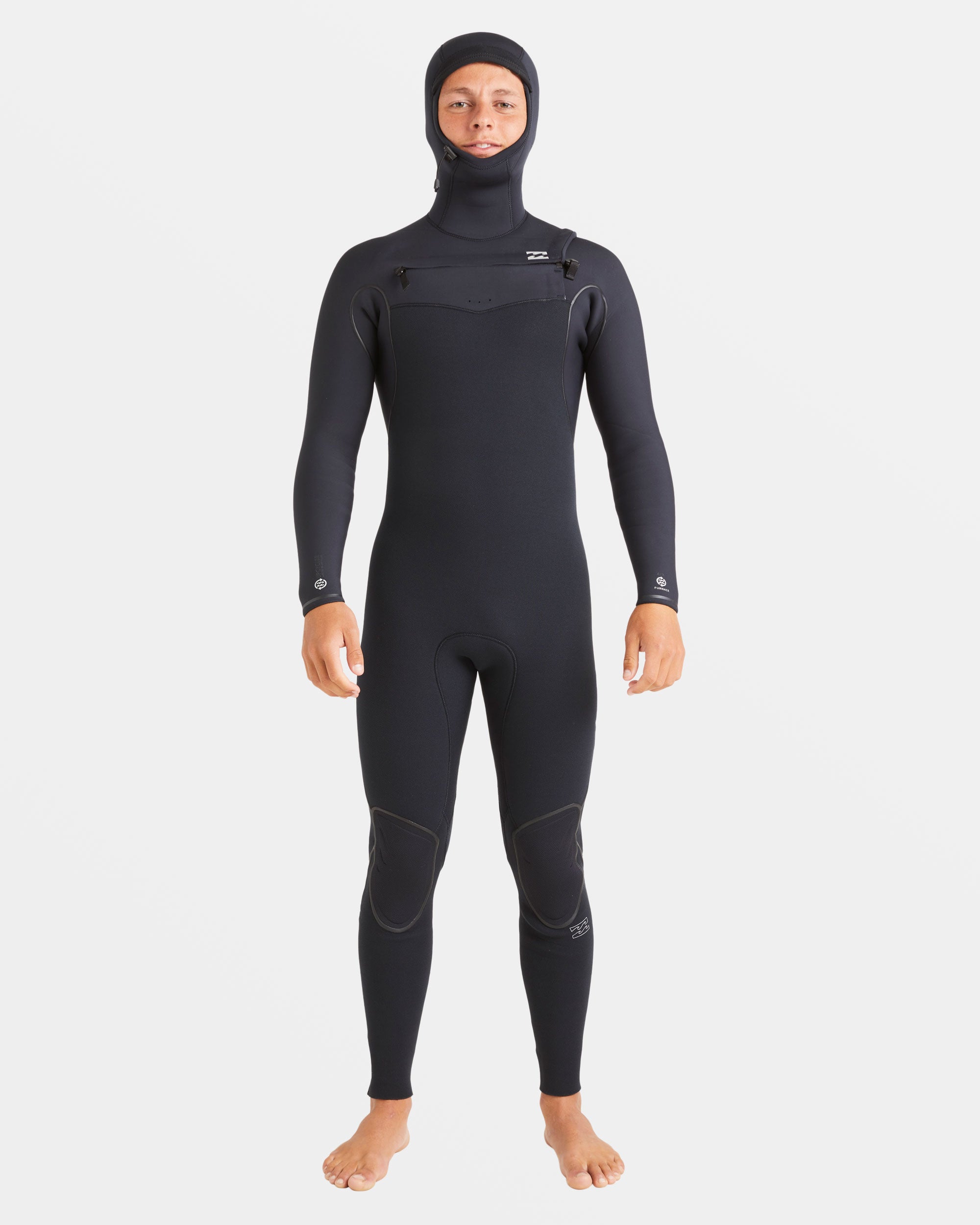 Billabong 6/5mm Furnace Natural Upcycler Welded Chest Zip Wetsuit - Black