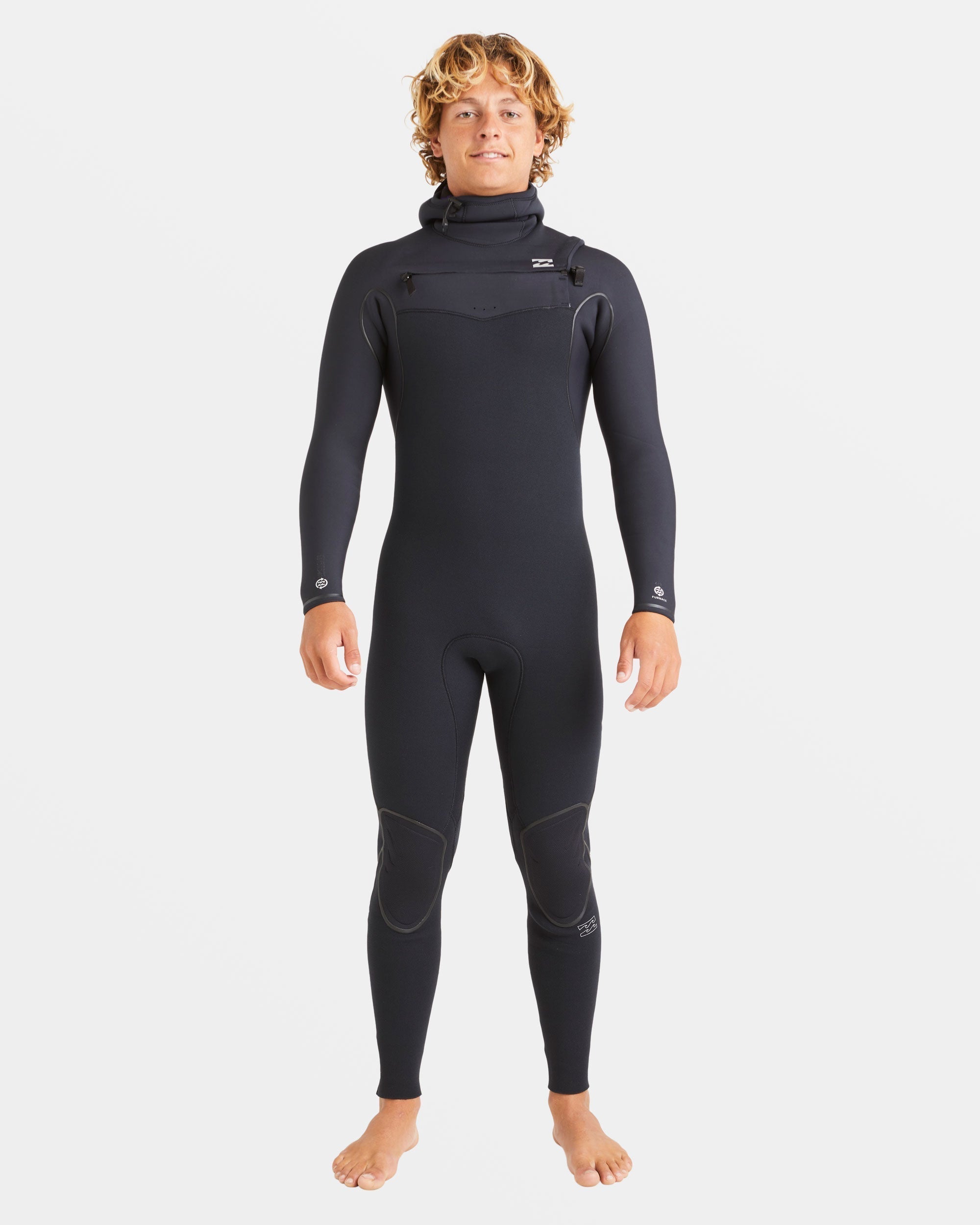 Billabong 6/5mm Furnace Natural Upcycler Welded Chest Zip Wetsuit - Black