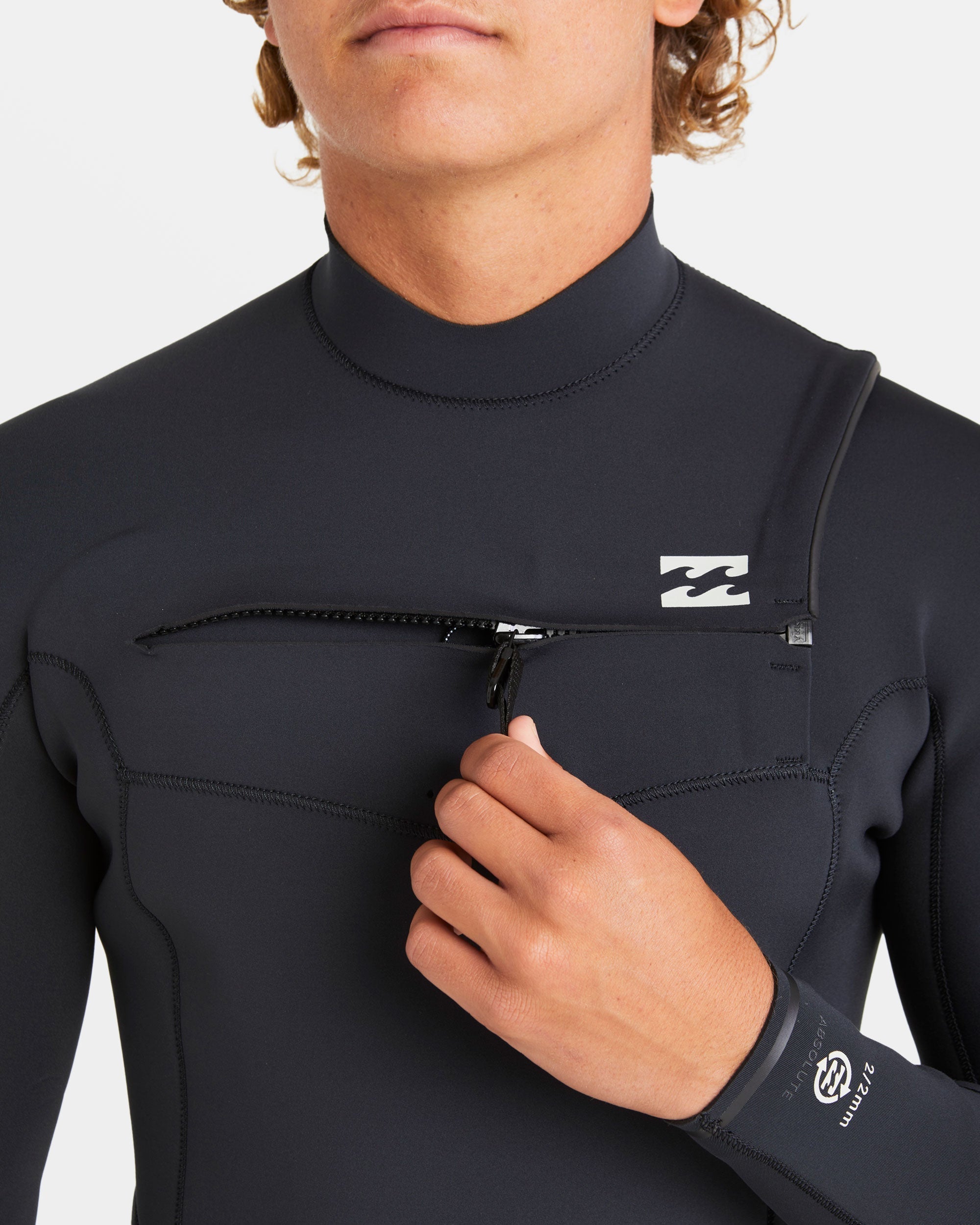 Billabong 2/2mm Absolute Natural Upcycler GBS Chest Zip Long Sleeve Springsuit - Black