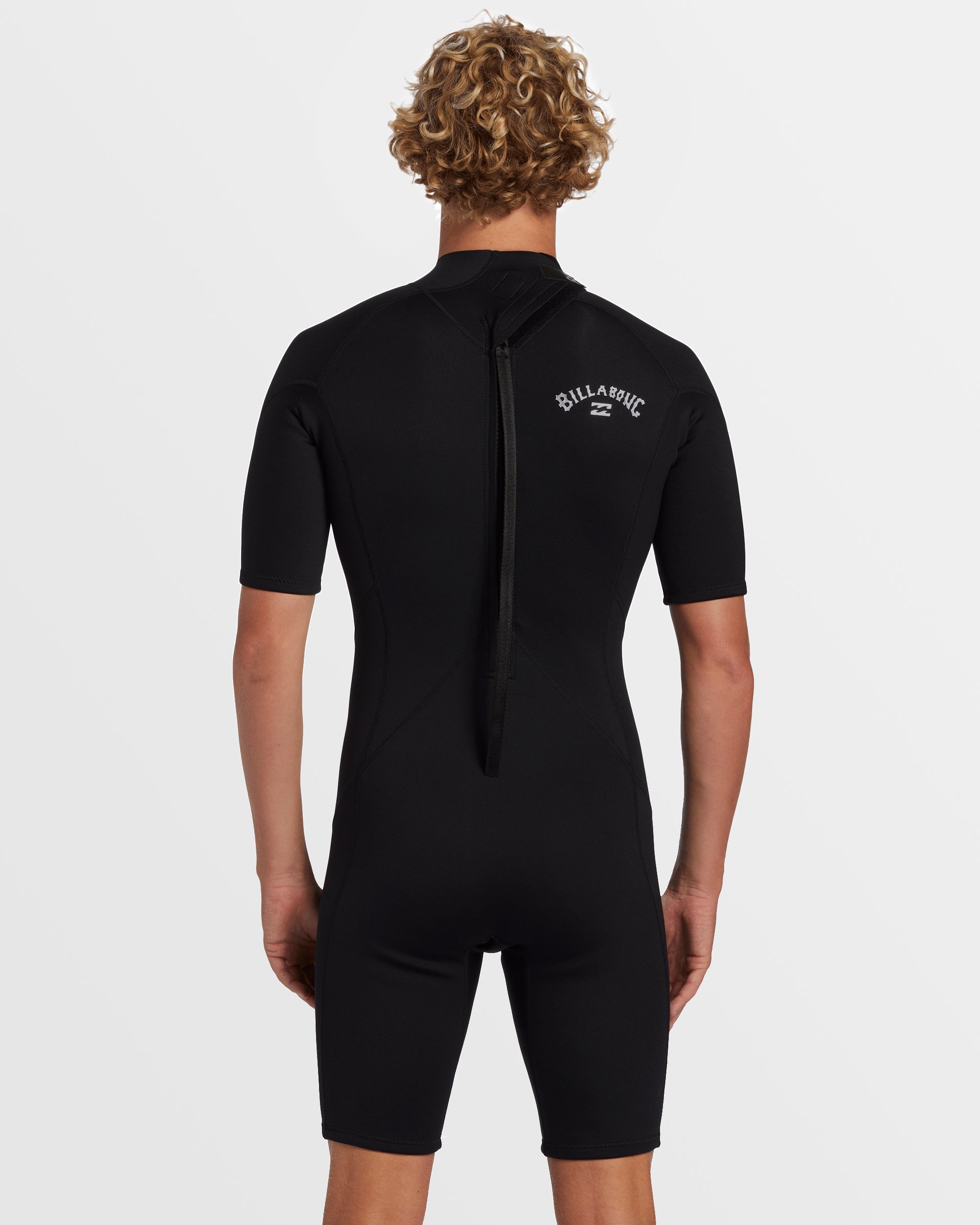 Billabong 2mm Foil Flatlock Back Zip Short Sleeve Springsuit - Black