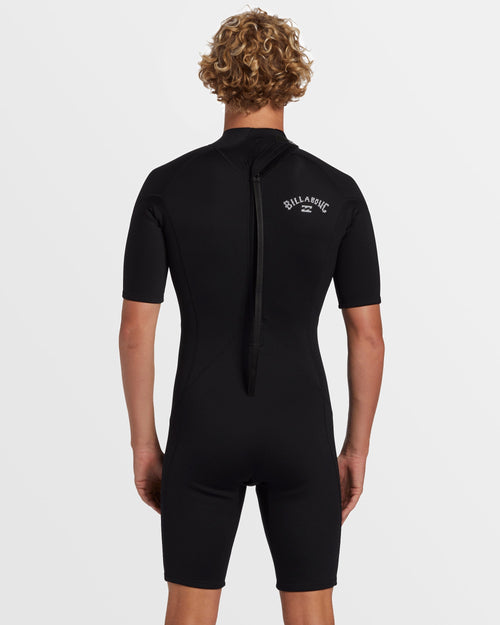Billabong 2mm Foil Flatlock Back Zip Short Sleeve Springsuit - Black