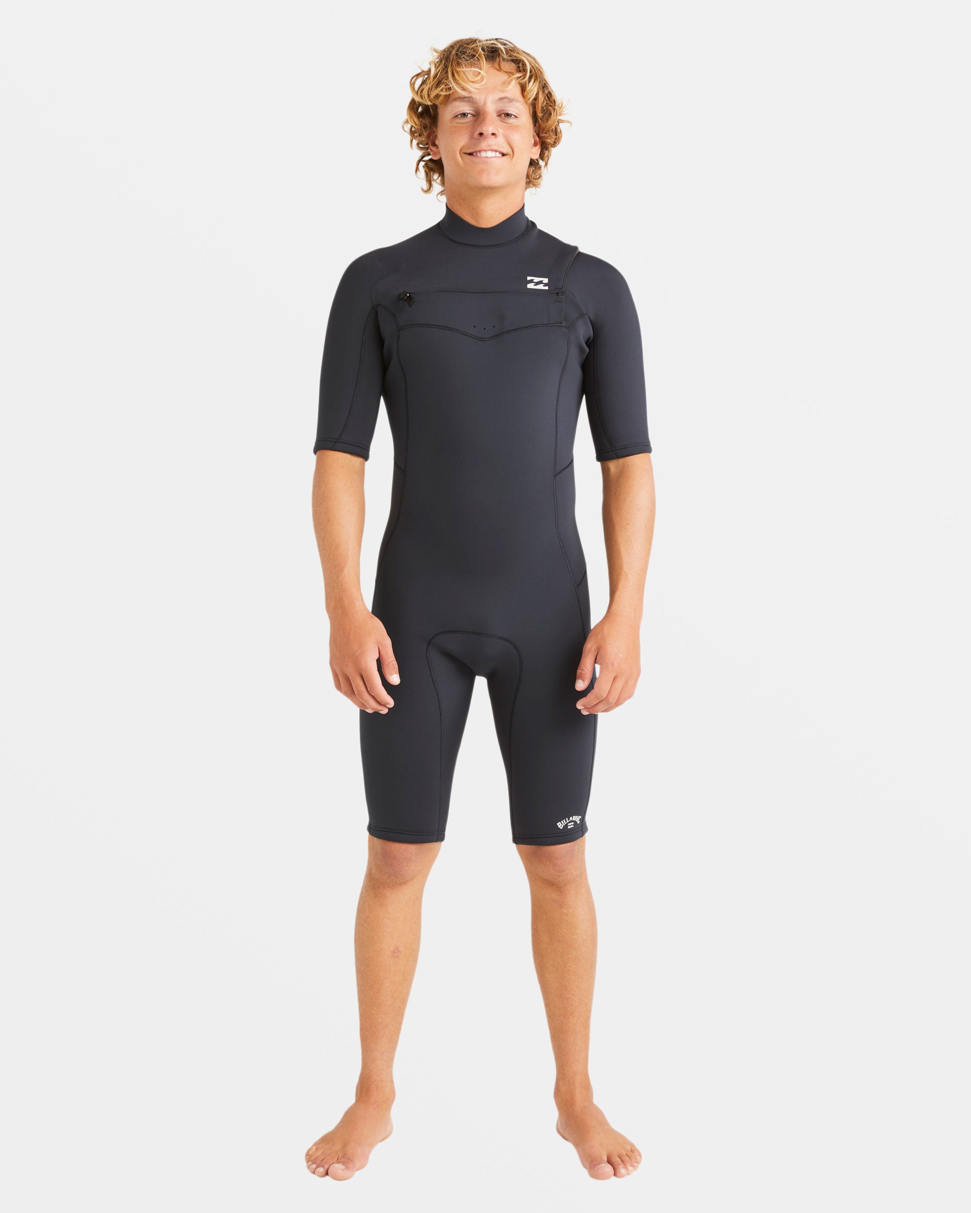 Billabong 2/2mm Absolute Natural Upcycler GBS Chest Zip Short Sleeve Springsuit - Black