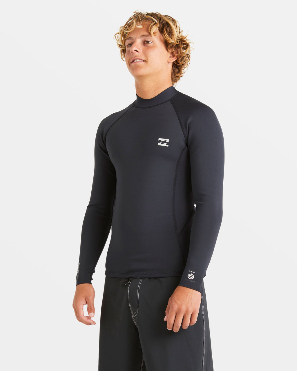 Billabong 1/1mm Absolute Natural Upcycler Flatlock Back Zip Wetsuit Jacket - Black