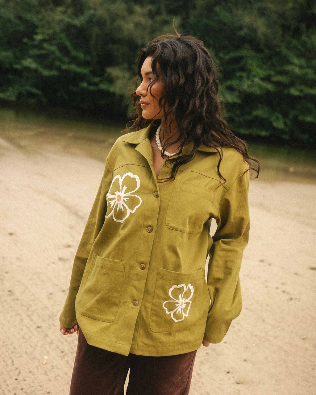 Billabong Floral Fields Shacket - Moss