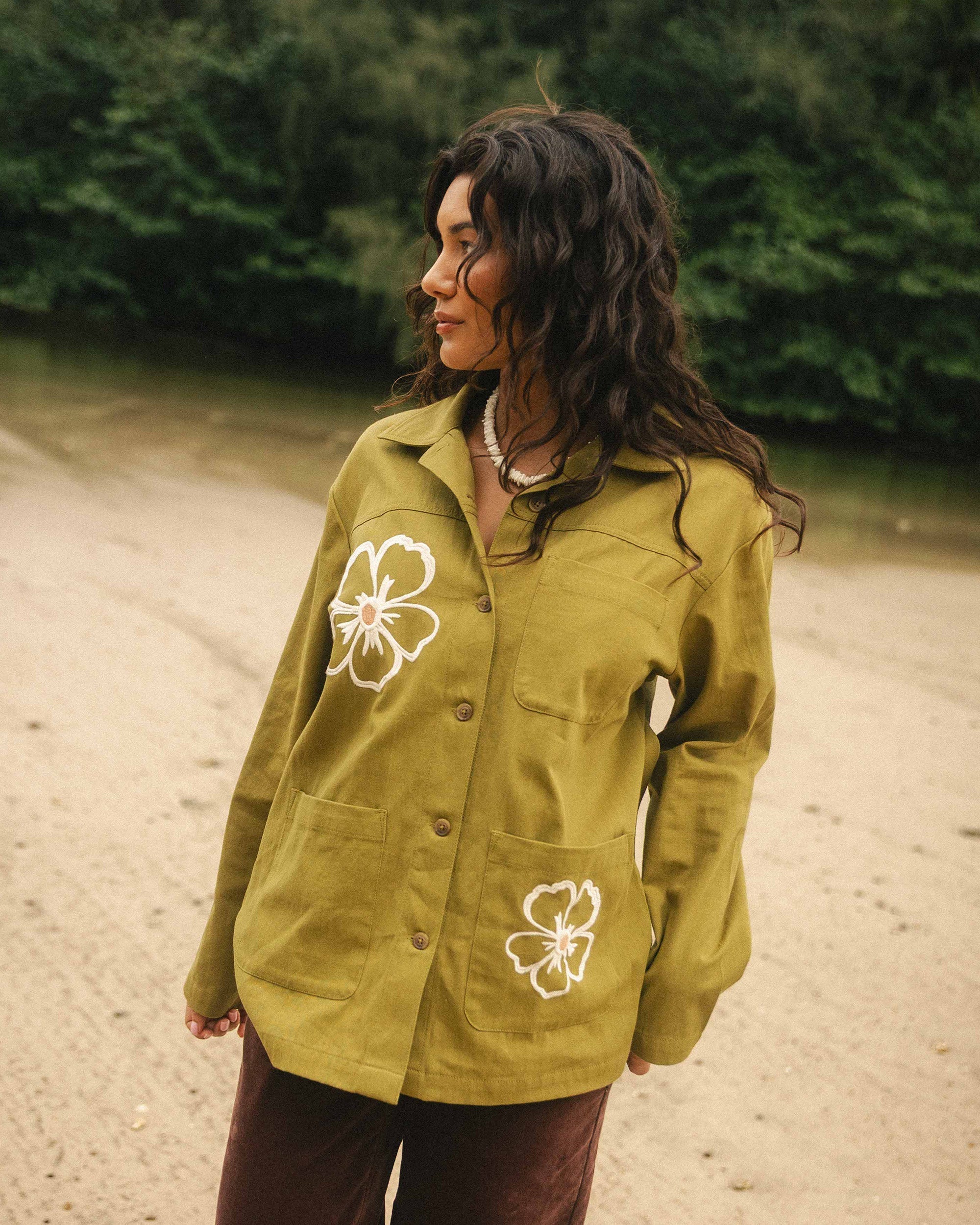 Billabong Floral Fields Shacket - Moss