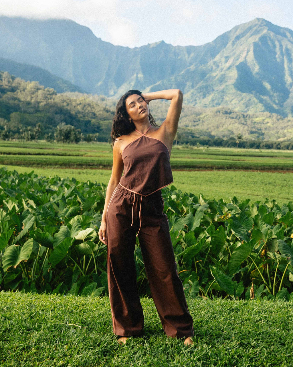 Billabong Double Take Elastic Waist Pants - Teak