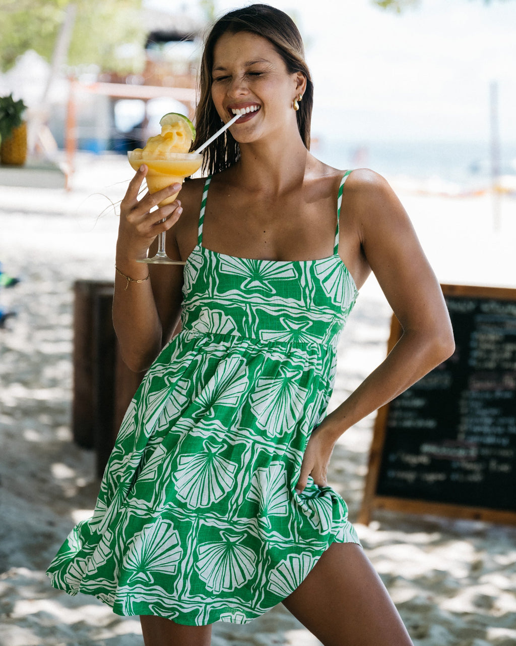 Billabong Sea Shell Mini Dress - Kelly Green