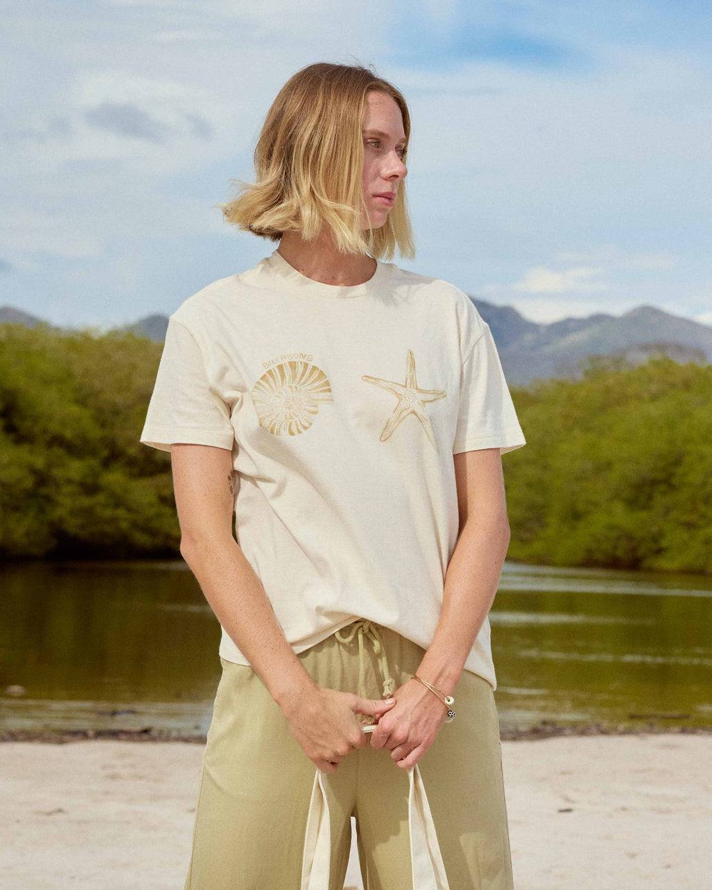 Billabong In Front Of Me Short Sleeve Knit T-Shirt - White Cap
