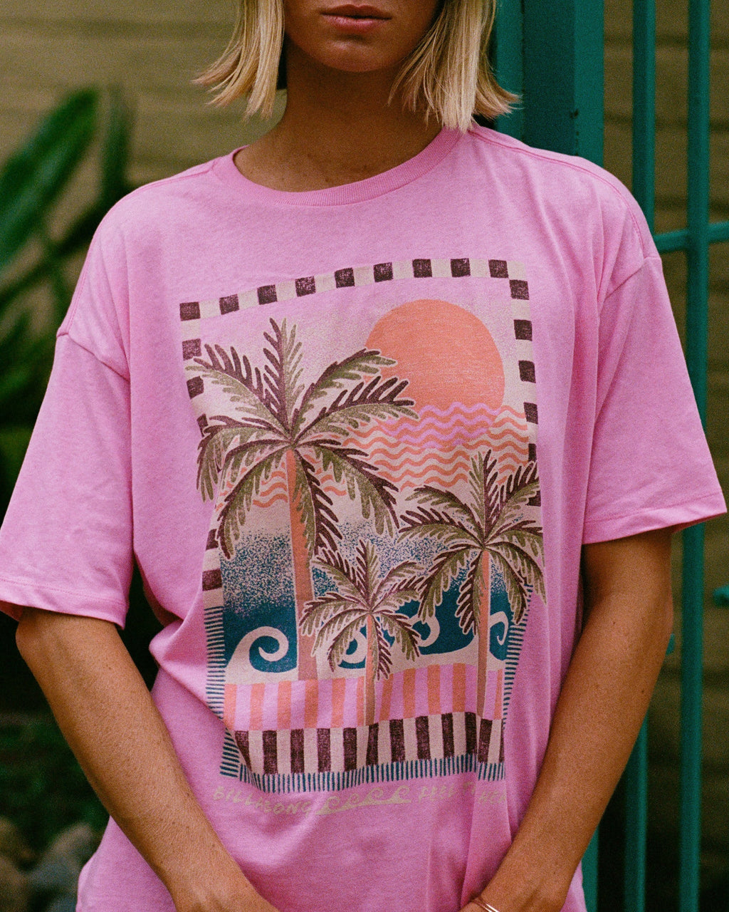 Billabong Feel The Heat Short Sleeve Knit T-Shirt - Party Pink