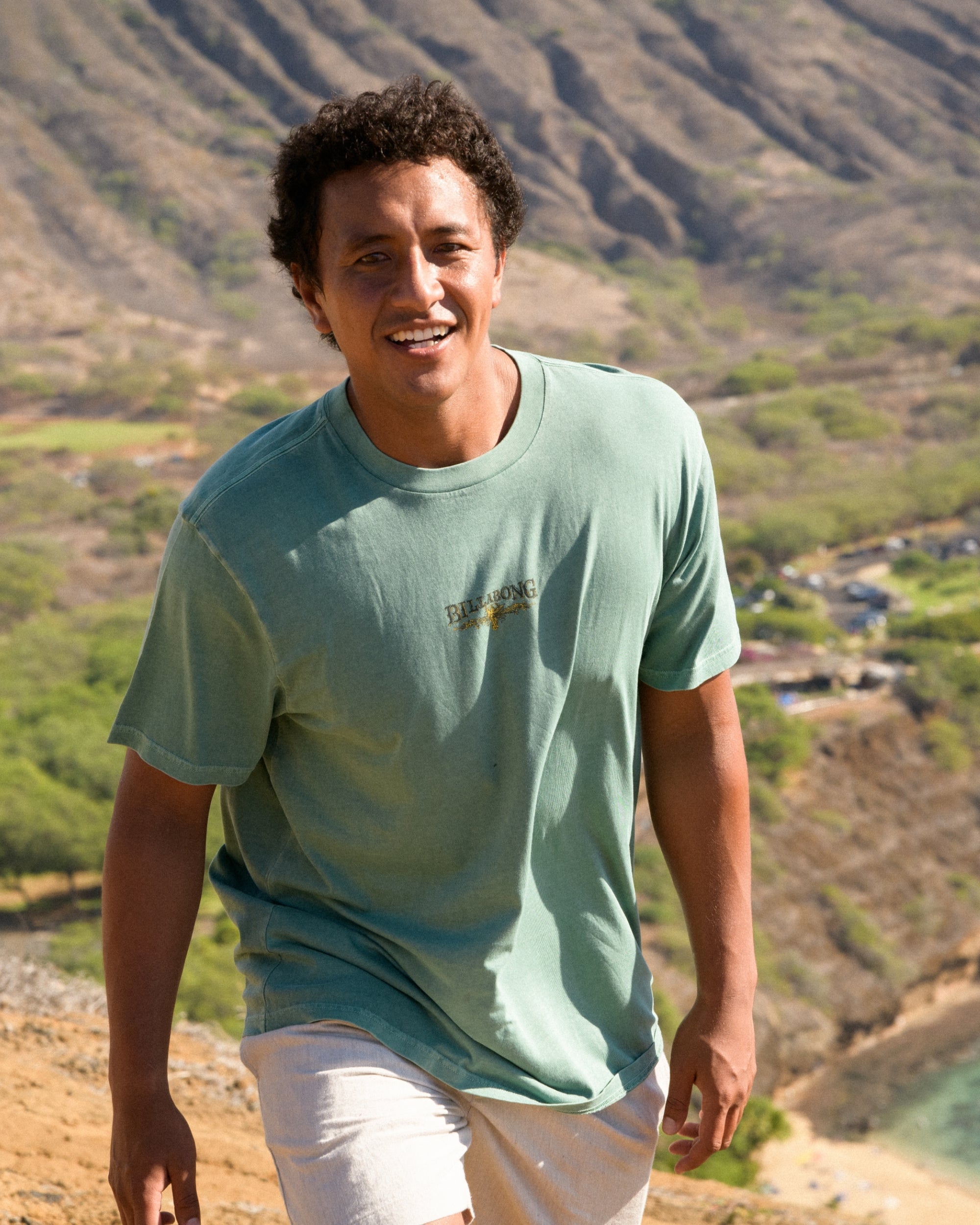 Billabong Pure Intentions Wave Washed Premium Short Sleeve T-Shirt - Sea Green