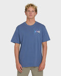 Billabong Crayon Wave Premium Short Sleeve T-Shirt - Blue Horizon