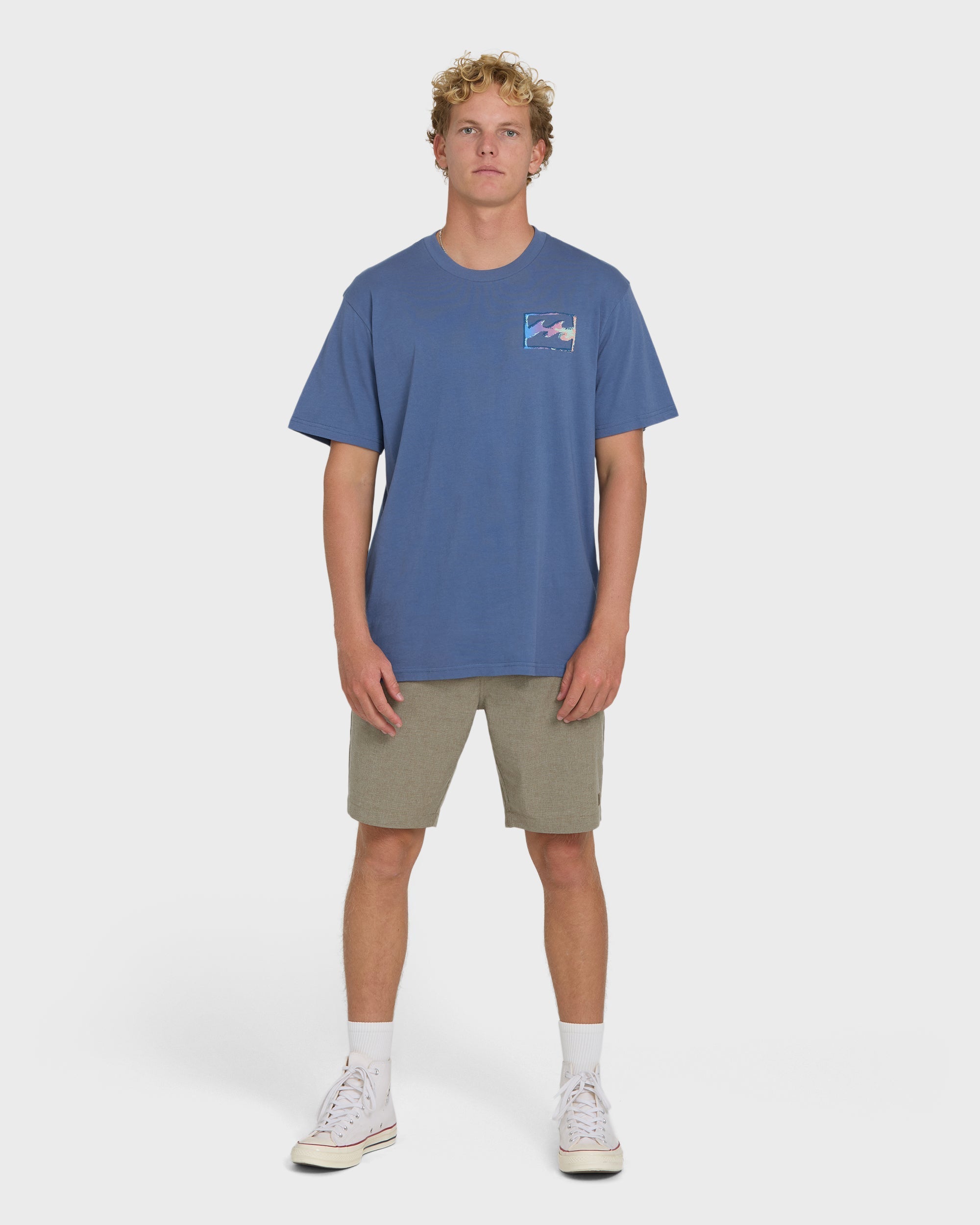 Billabong Crayon Wave Premium Short Sleeve T-Shirt - Blue Horizon
