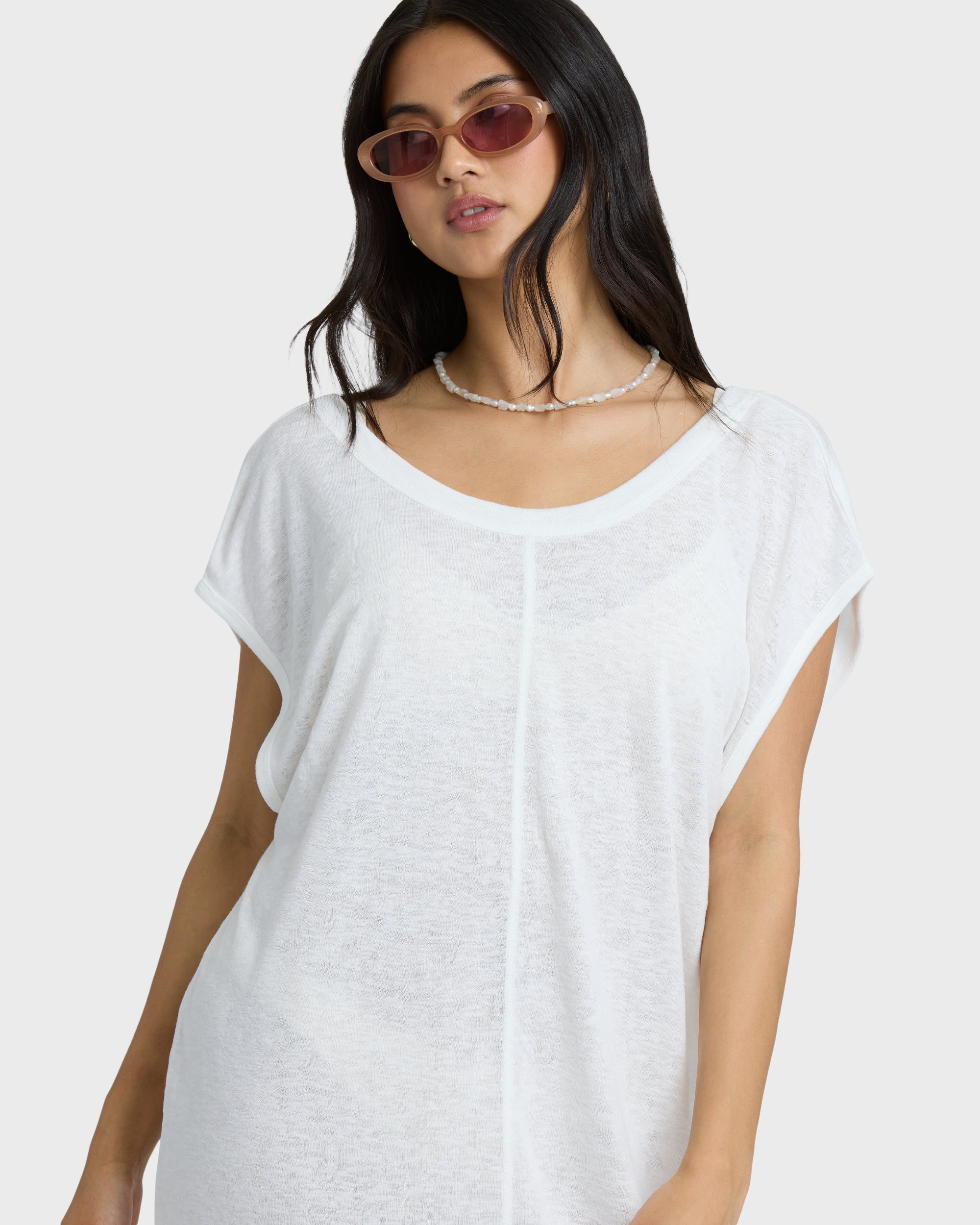 Billabong Hallow Wave Mini Short Sleeve Dress - Salt Crystal