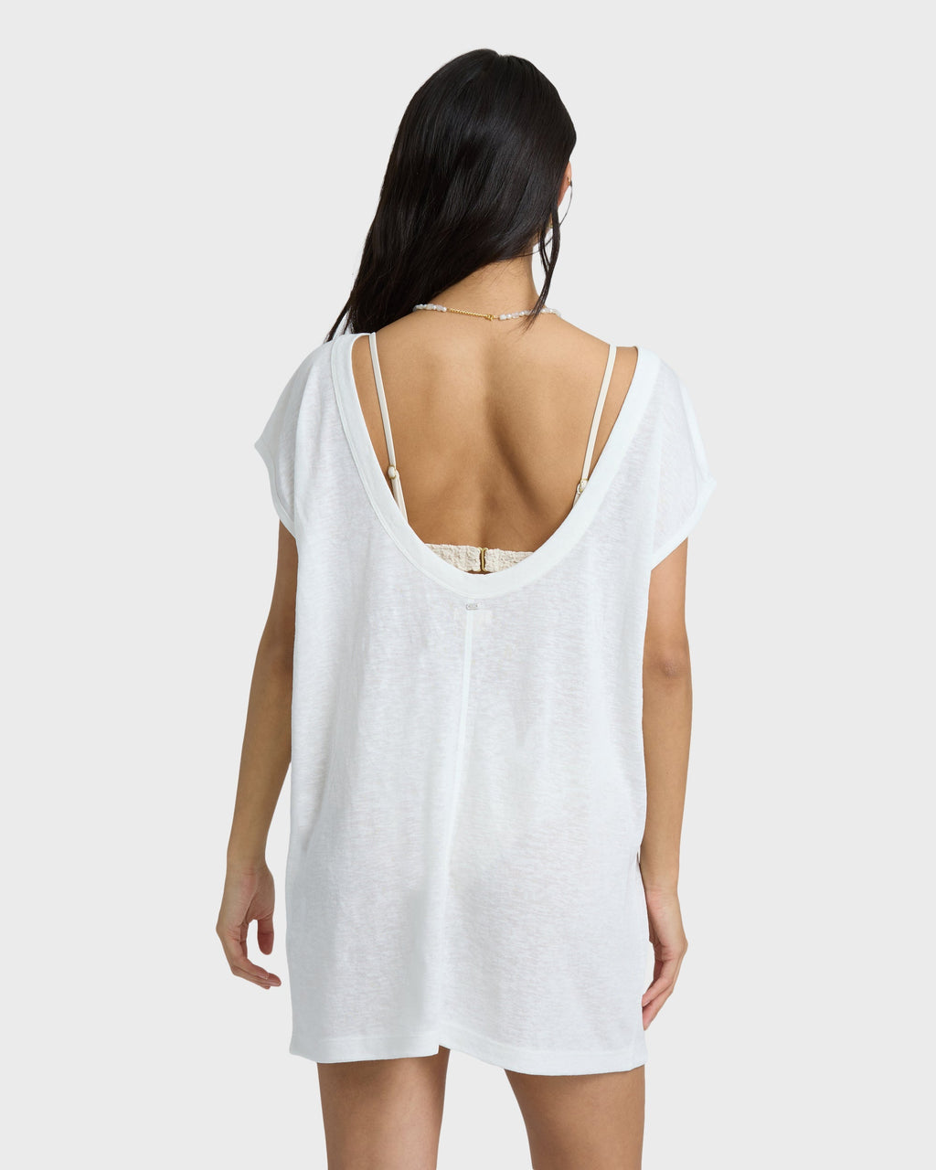 Billabong Hallow Wave Mini Short Sleeve Dress - Salt Crystal