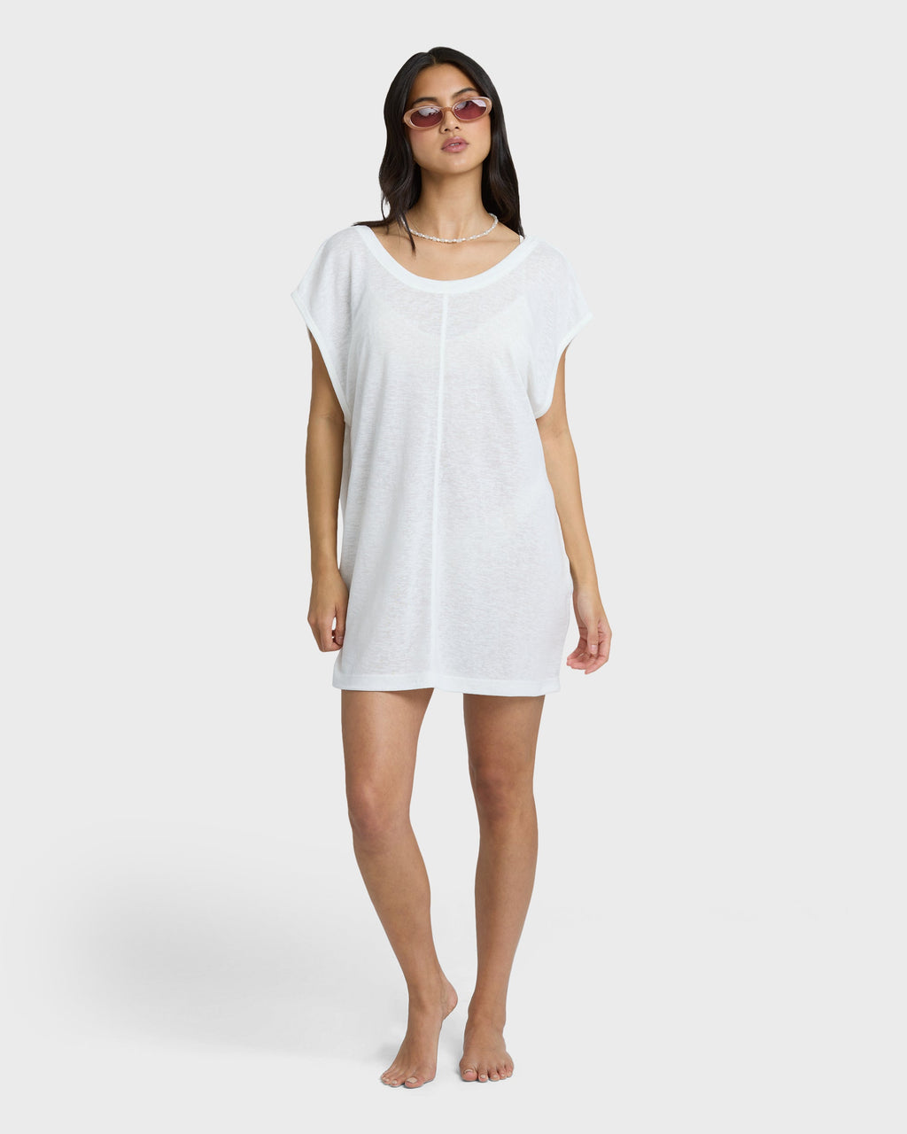 Billabong Hallow Wave Mini Short Sleeve Dress - Salt Crystal