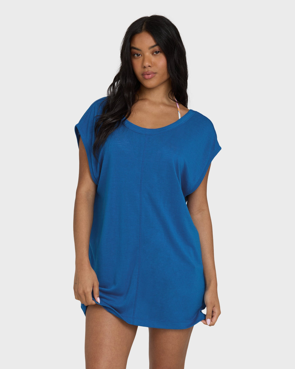 Billabong Hallow Wave Mini Short Sleeve Dress - True Blue