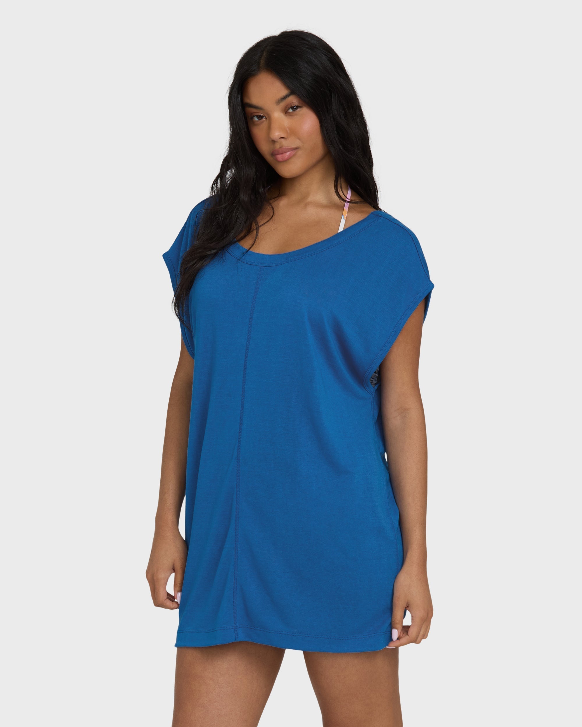 Billabong Hallow Wave Mini Short Sleeve Dress - True Blue