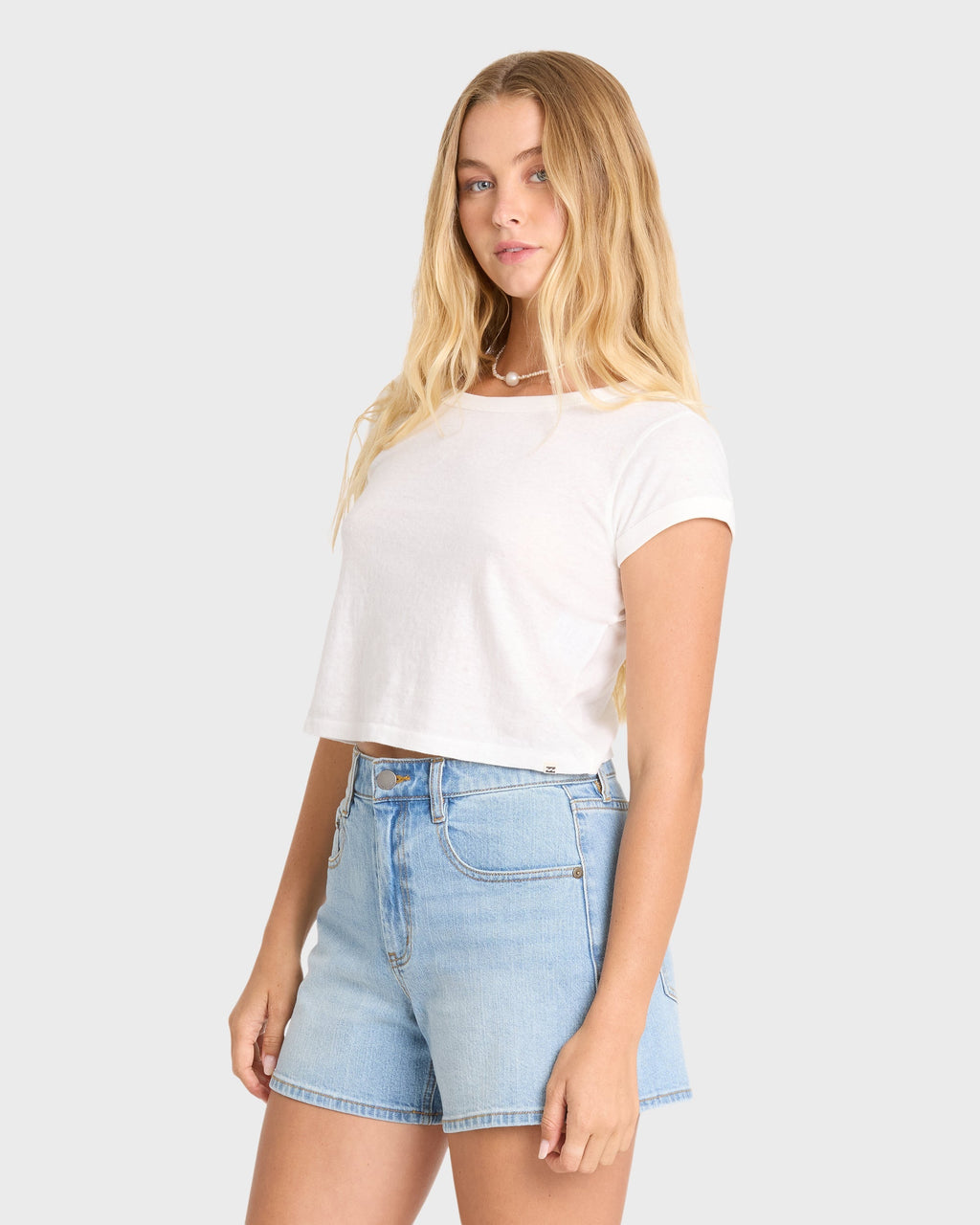 Billabong Daily Tee Solid Short Sleeve Knit T-Shirt - Salt Crystal