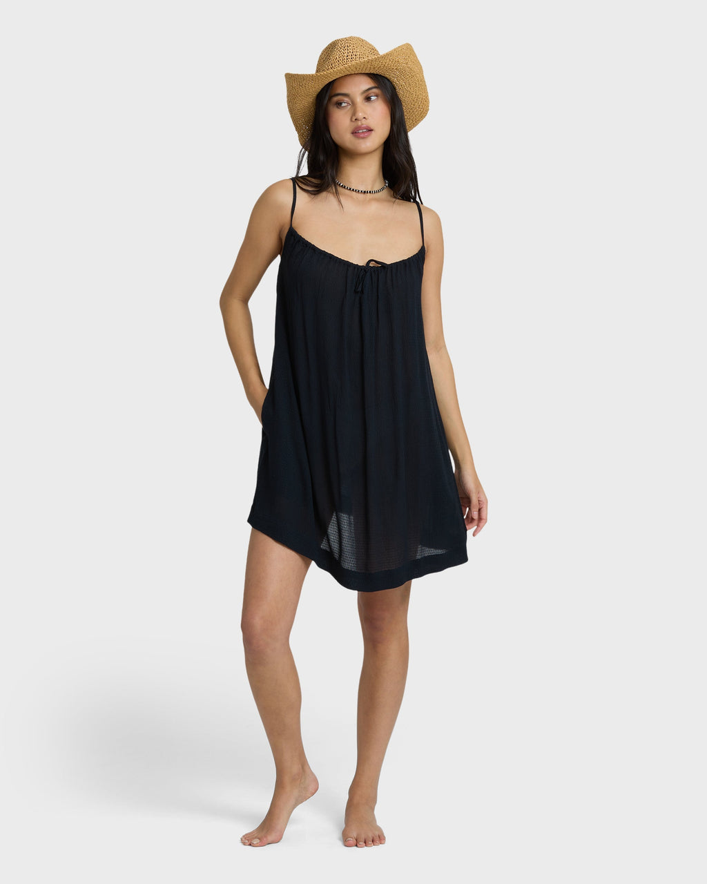 Billabong Beach Song Solid Mini Dress - Black Sands