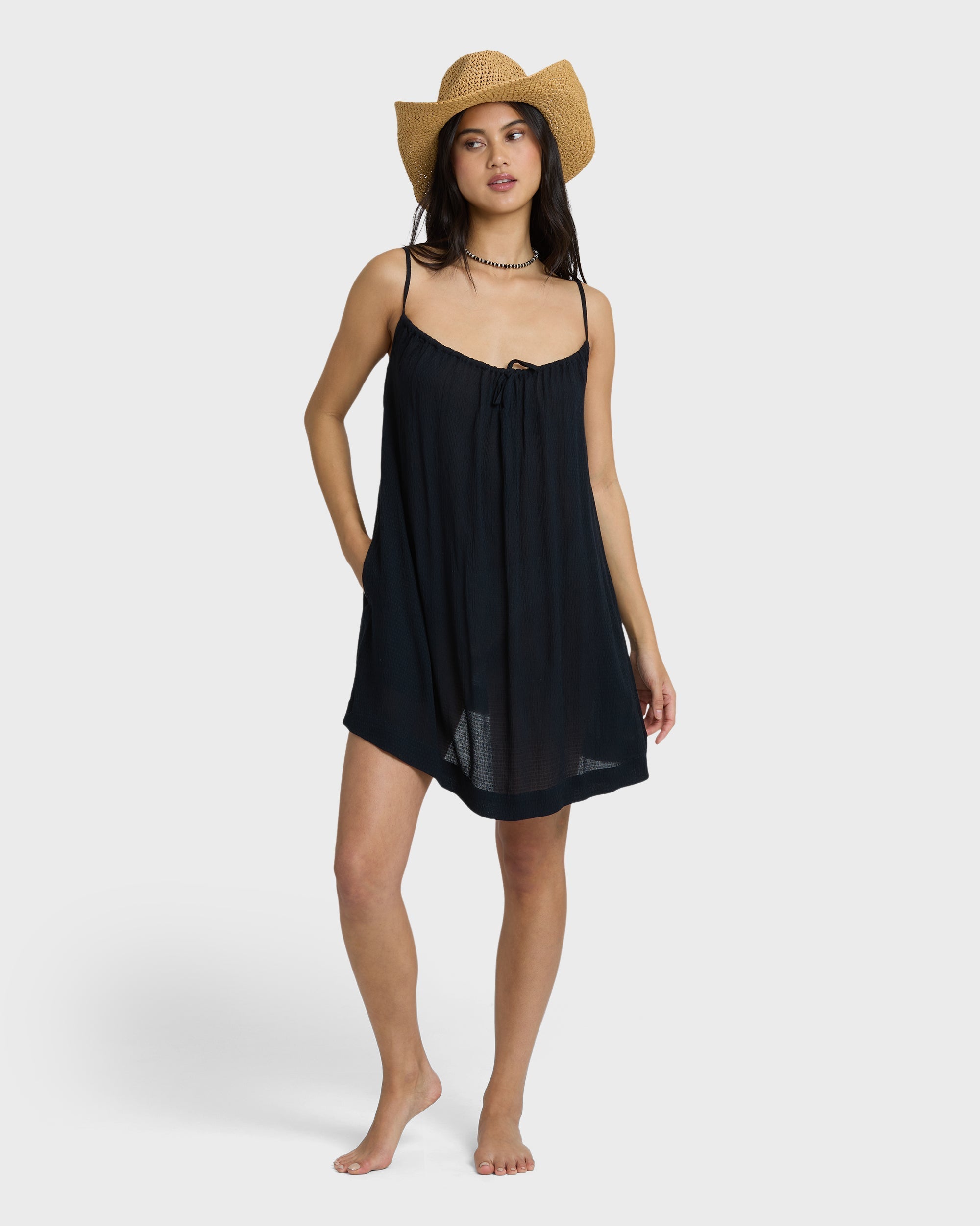 Billabong Beach Song Solid Mini Dress - Black Sands