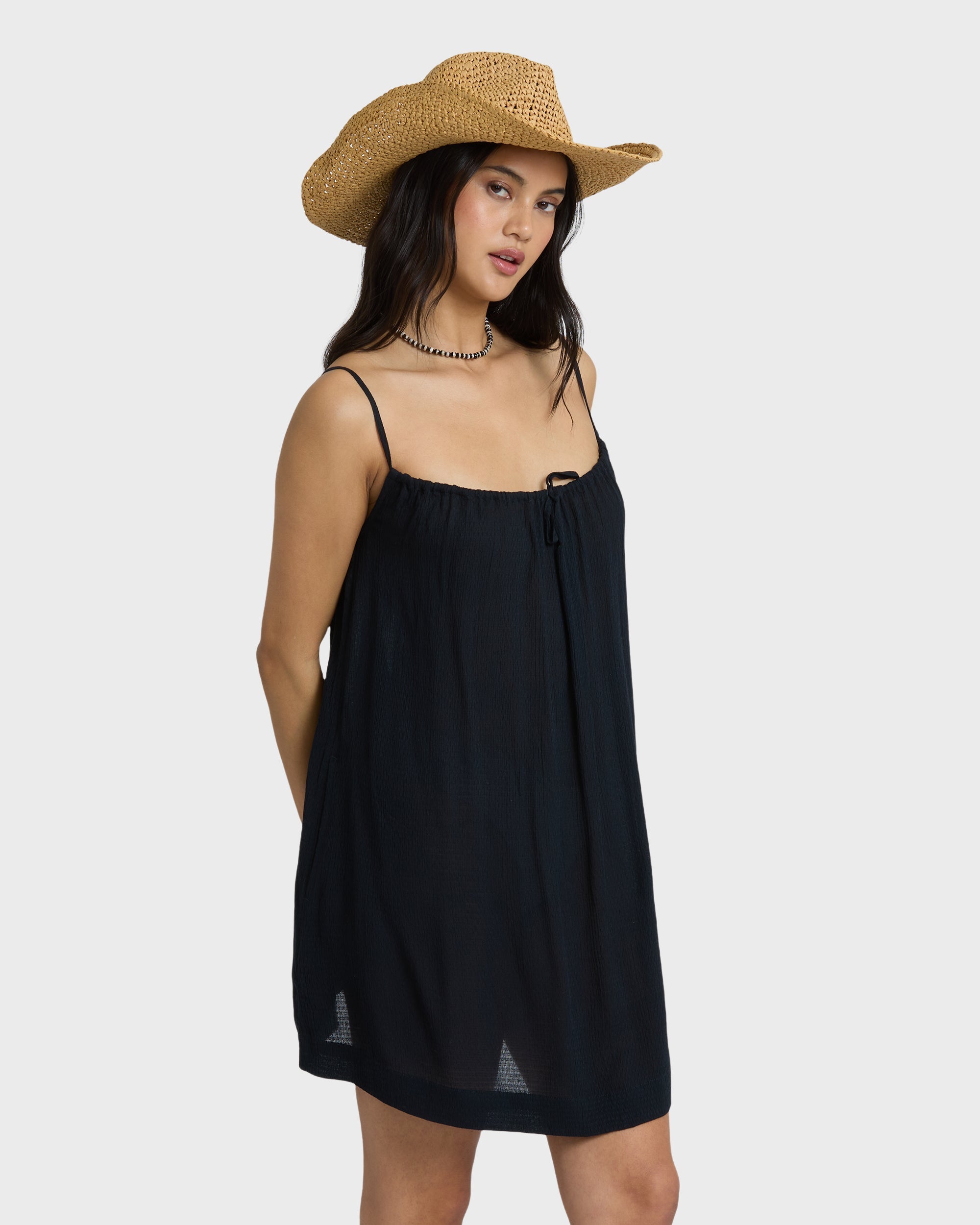 Billabong Beach Song Solid Mini Dress - Black Sands