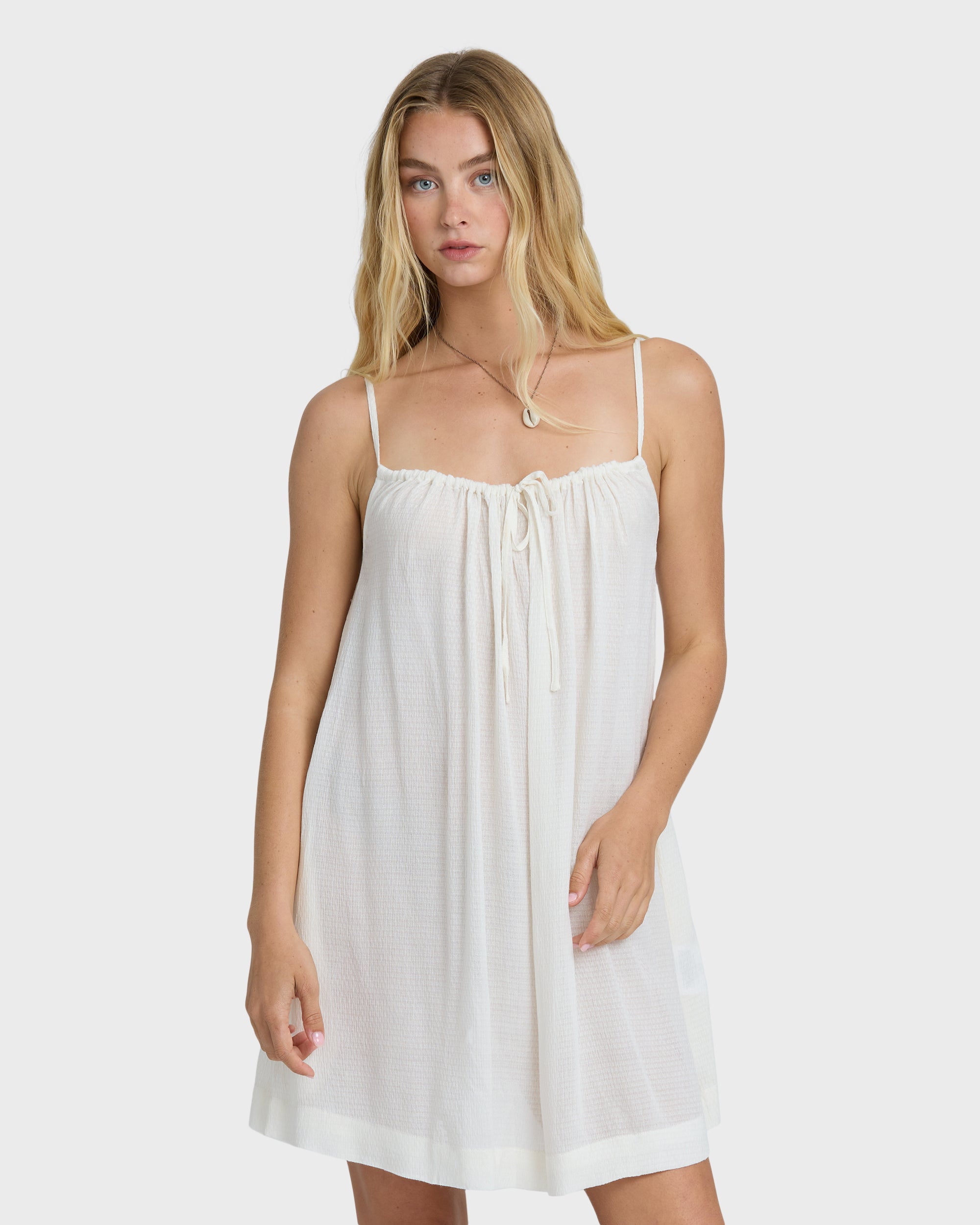 Billabong Beach Song Solid Mini Dress - Salt Crystal