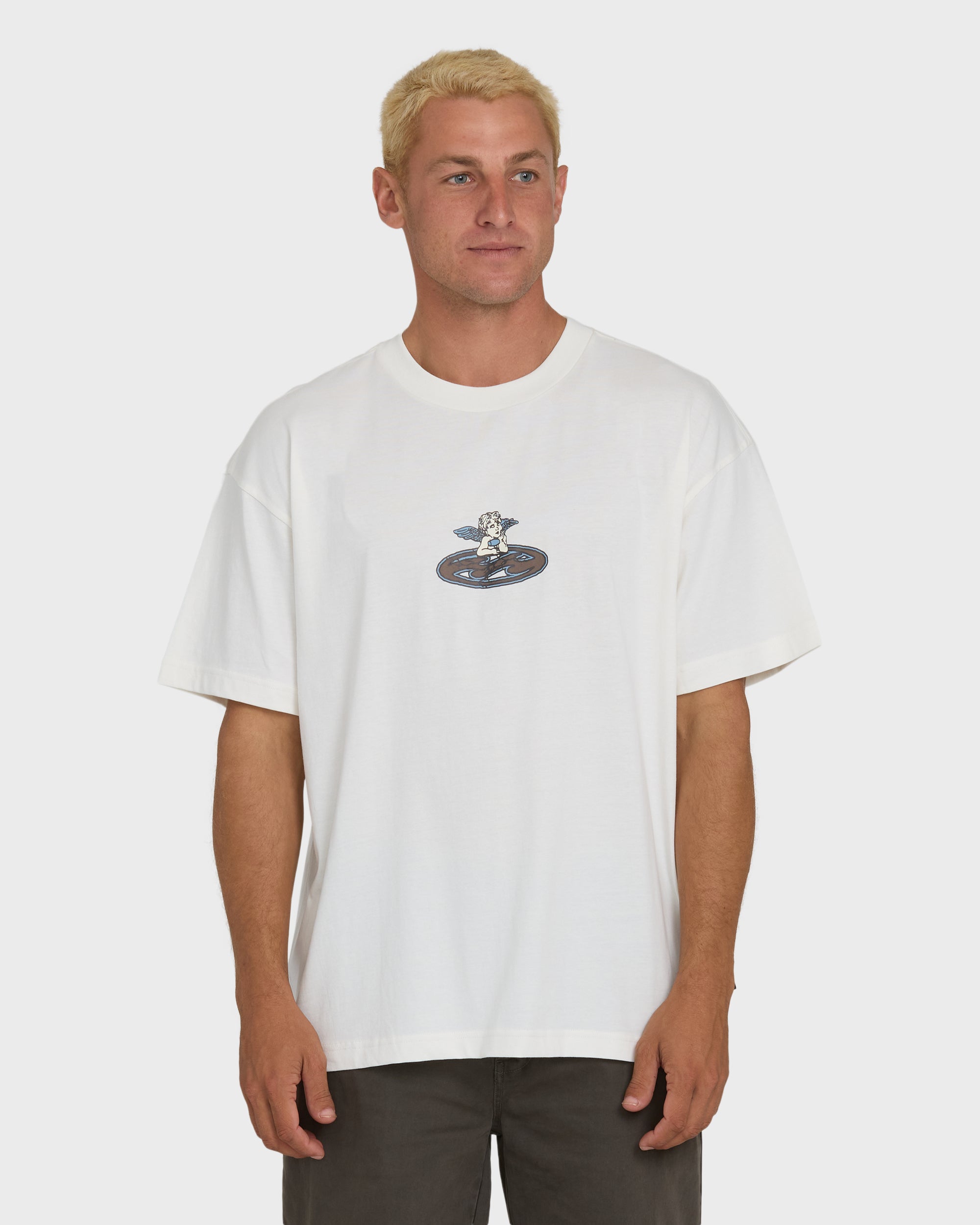 Billabong Bad Dog Cherub OG Knit Short Sleeve T-Shirt - Off White