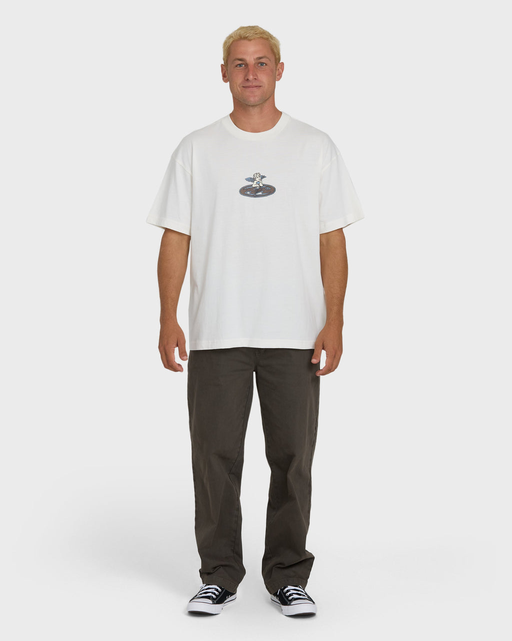 Billabong Bad Dog Cherub OG Knit Short Sleeve T-Shirt - Off White