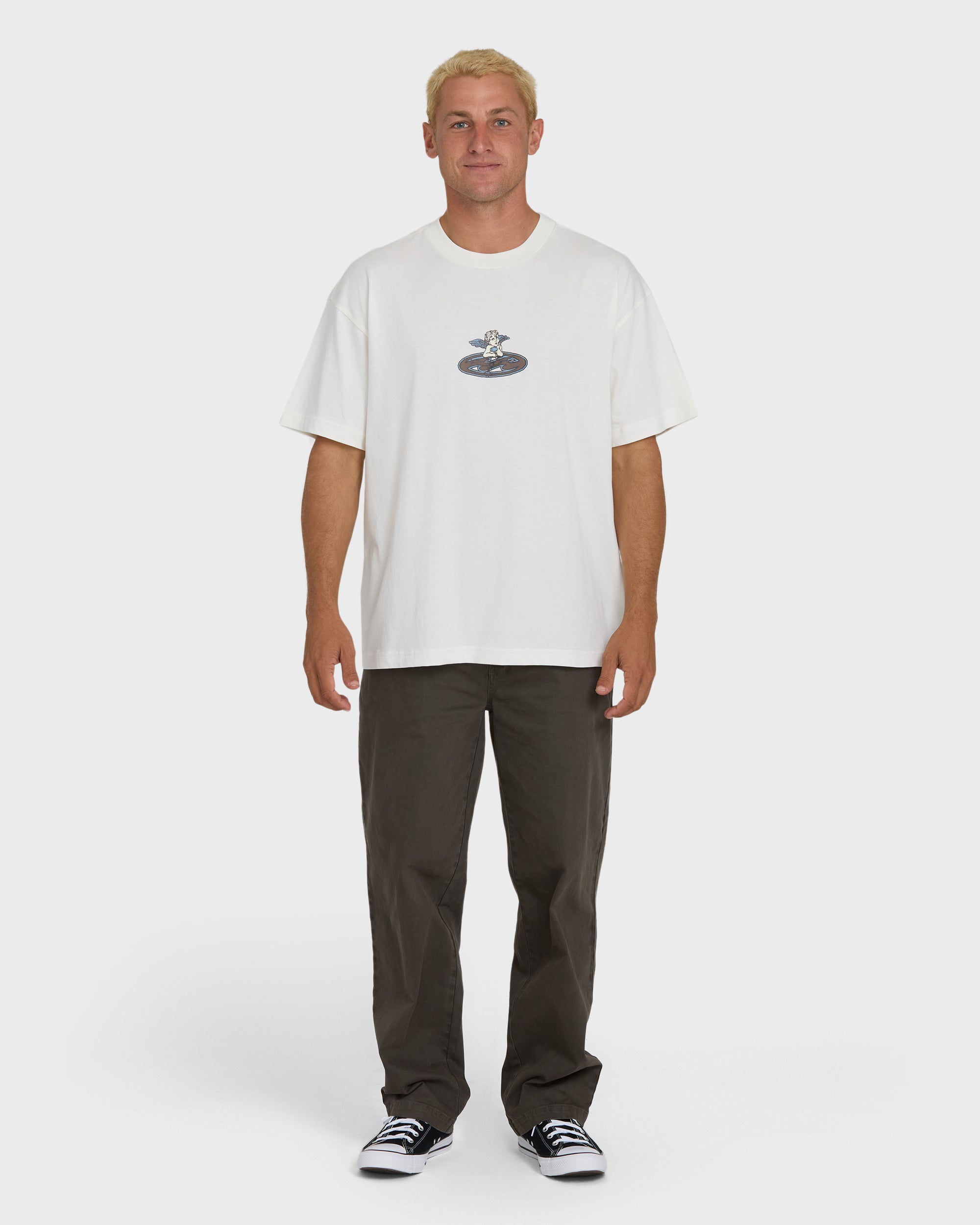 Billabong Bad Dog Cherub OG Knit Short Sleeve T-Shirt - Off White