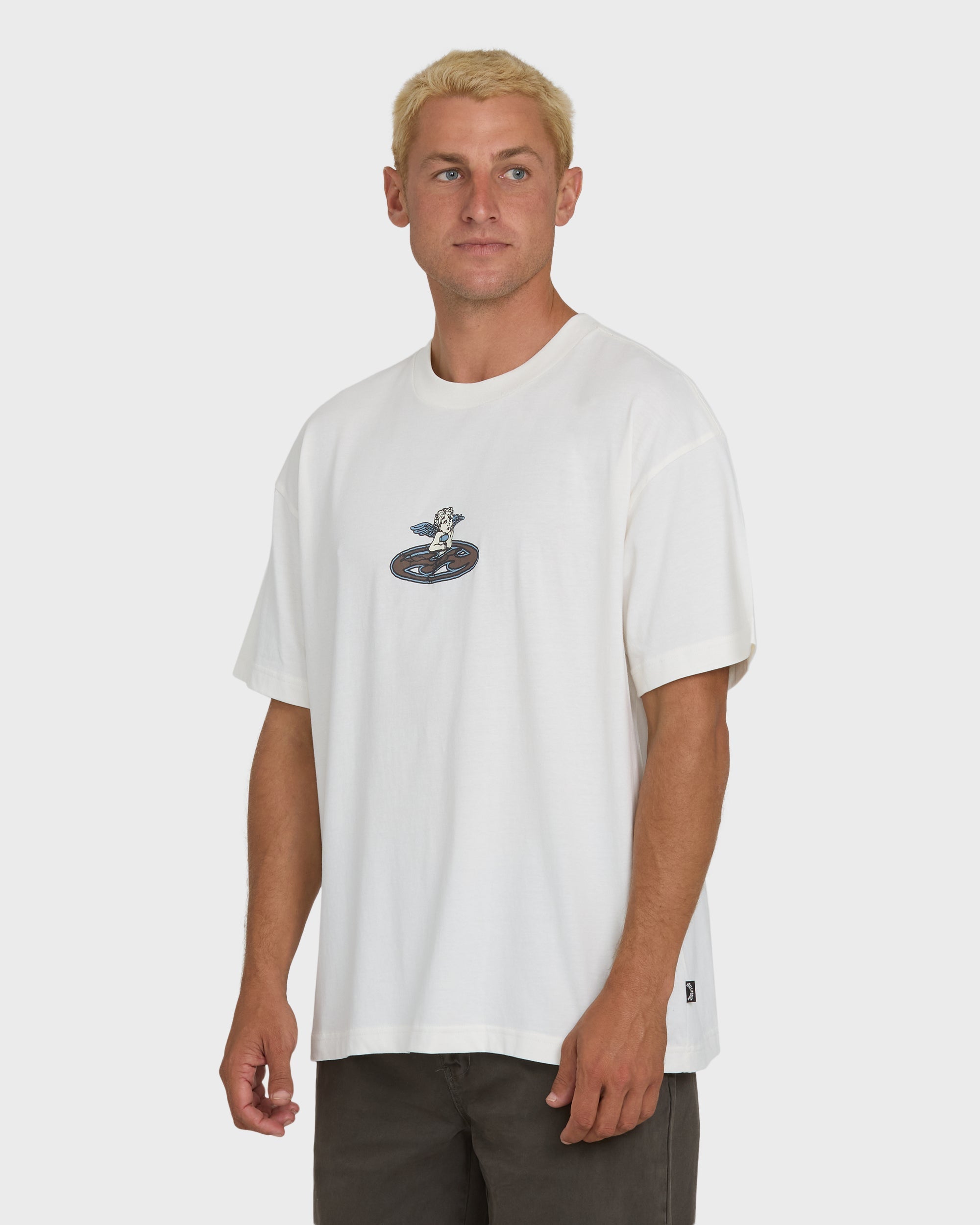Billabong Bad Dog Cherub OG Knit Short Sleeve T-Shirt - Off White