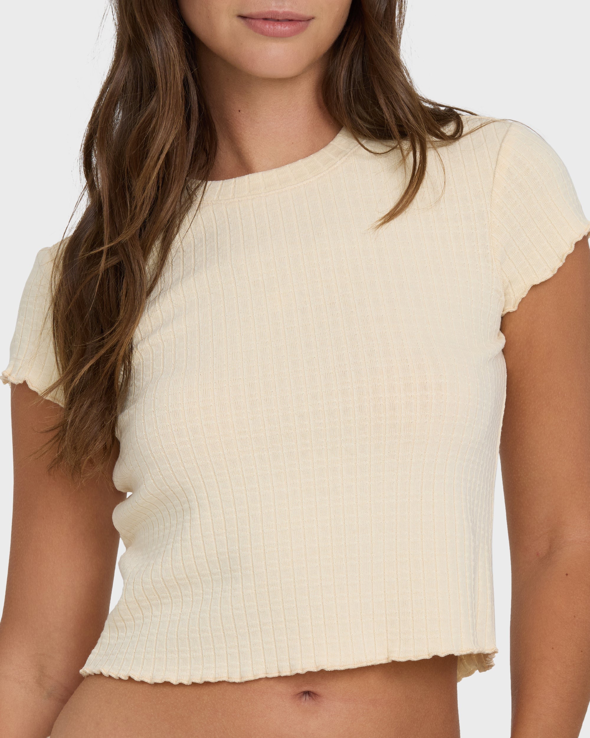 Billabong Shelly Short Sleeve Knit T-Shirt - Dove