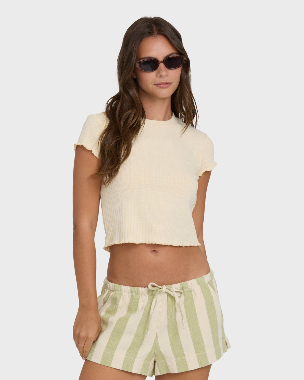 Billabong Shelly Short Sleeve Knit T-Shirt - Dove
