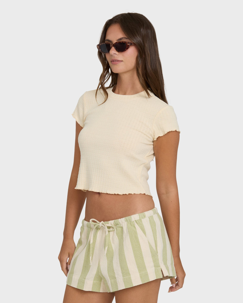 Billabong Shelly Short Sleeve Knit T-Shirt - Dove