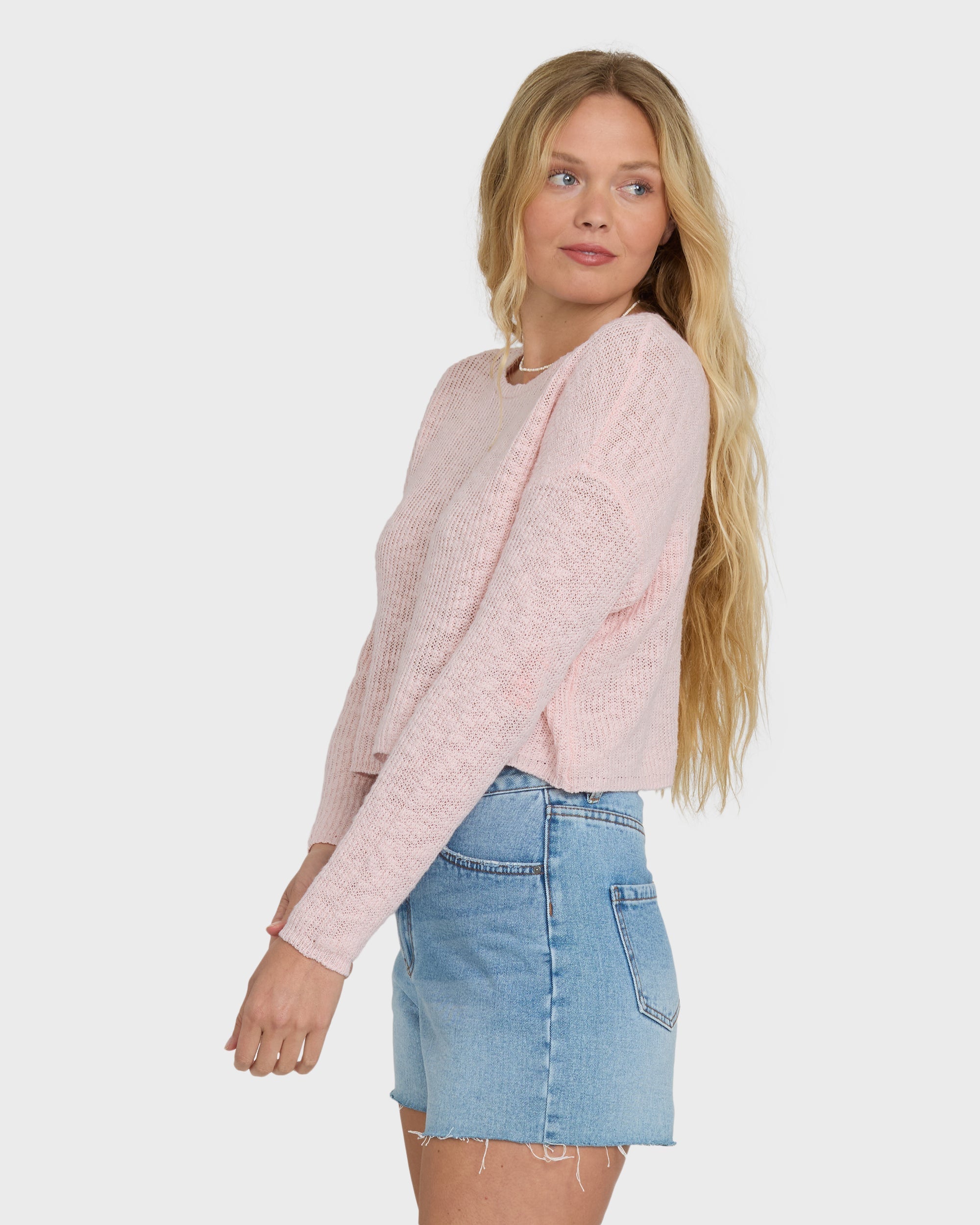 Billabong Daze Time Crewneck Sweater - Rosewater