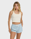 Billabong Road Trippin Elastic Waist Shorts - Washed Chambray