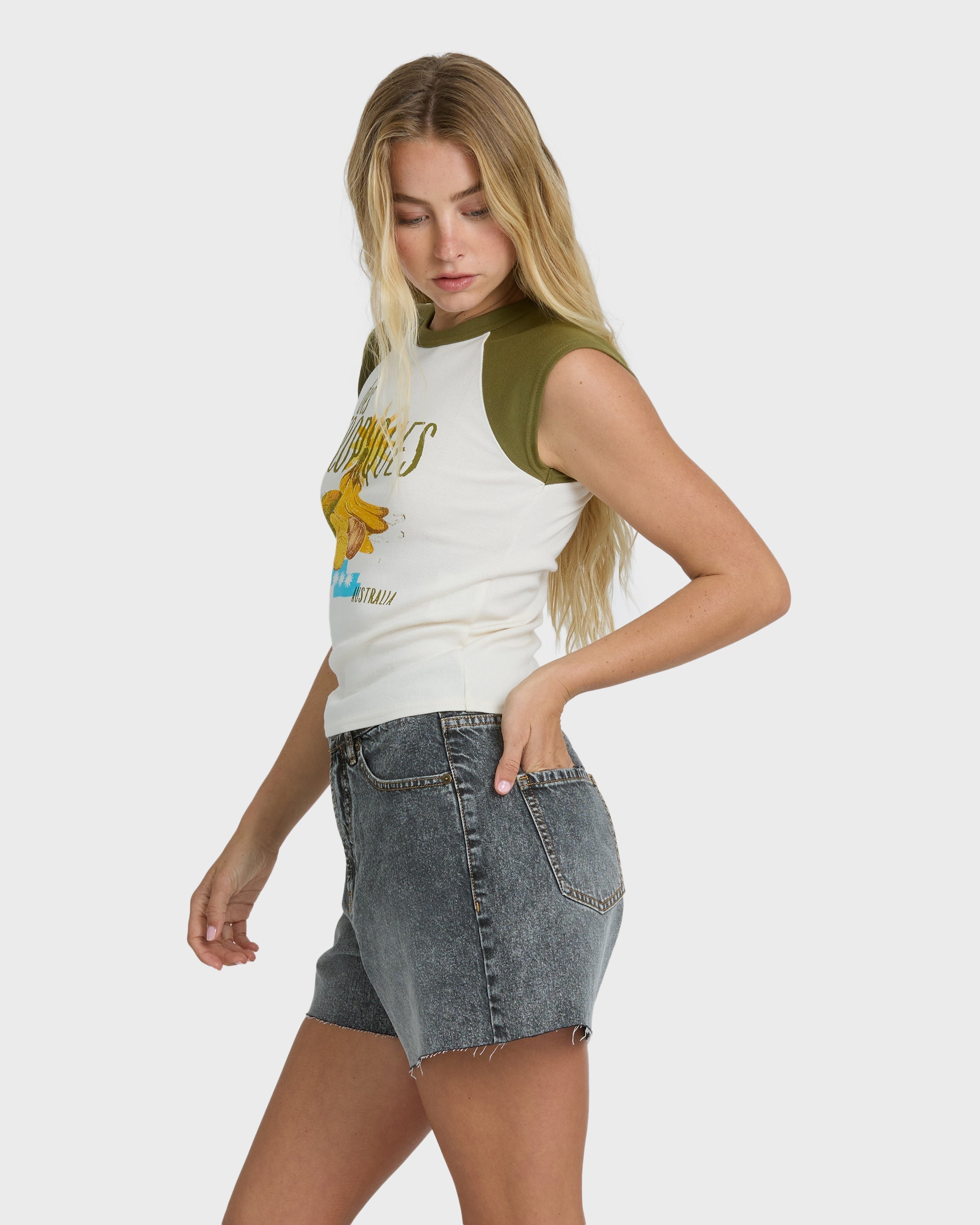 Billabong Riley Cut-Off Denim Shorts - Black Water