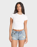 Billabong Get Low Denim Shorts - Light Wash Destroy