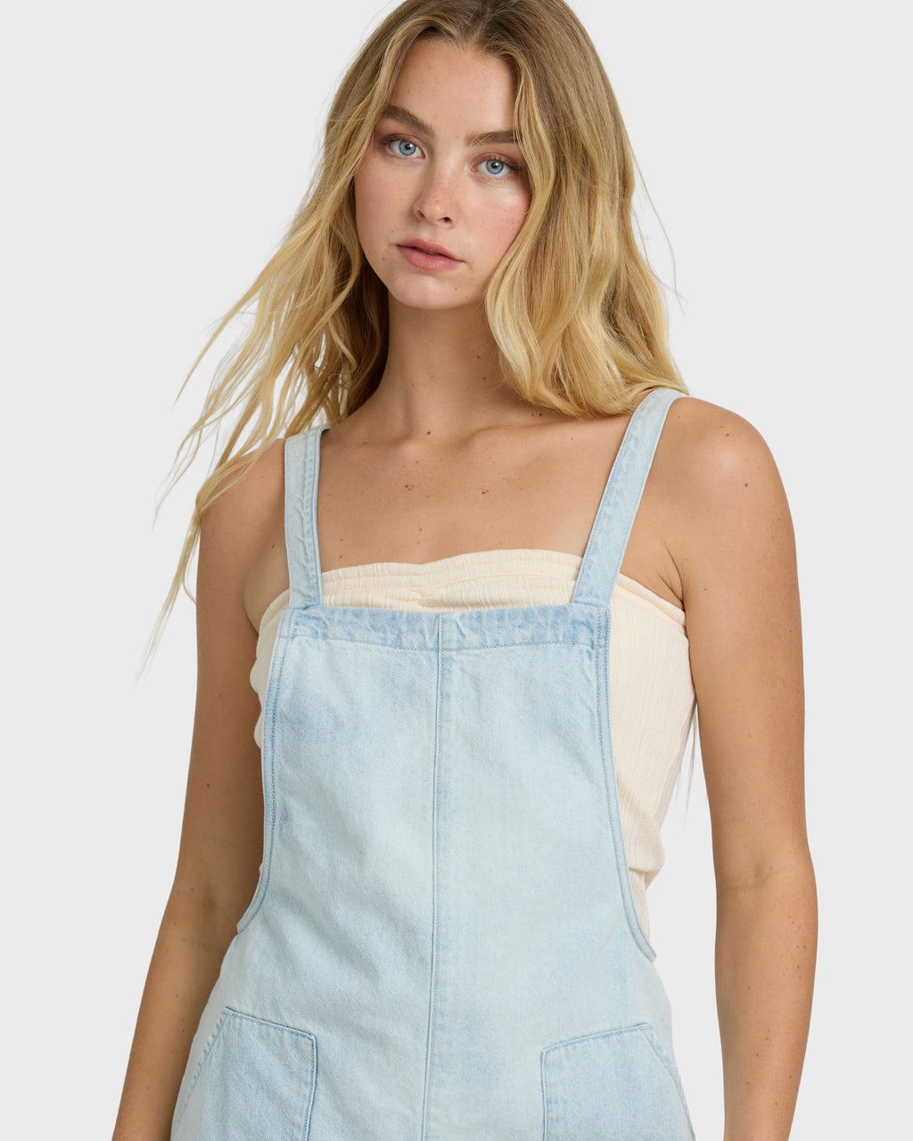 Billabong Beach Crush Denim Overalls - Blue Mist