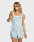 Billabong Beach Crush Denim Overalls - Blue Mist