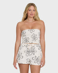 Billabong Keep It Simple 2 Tube Print Tube Top - White Cap