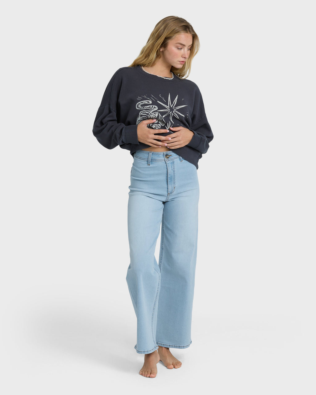 Billabong Free Fall High-Waist Denim Pants - Surf Spray