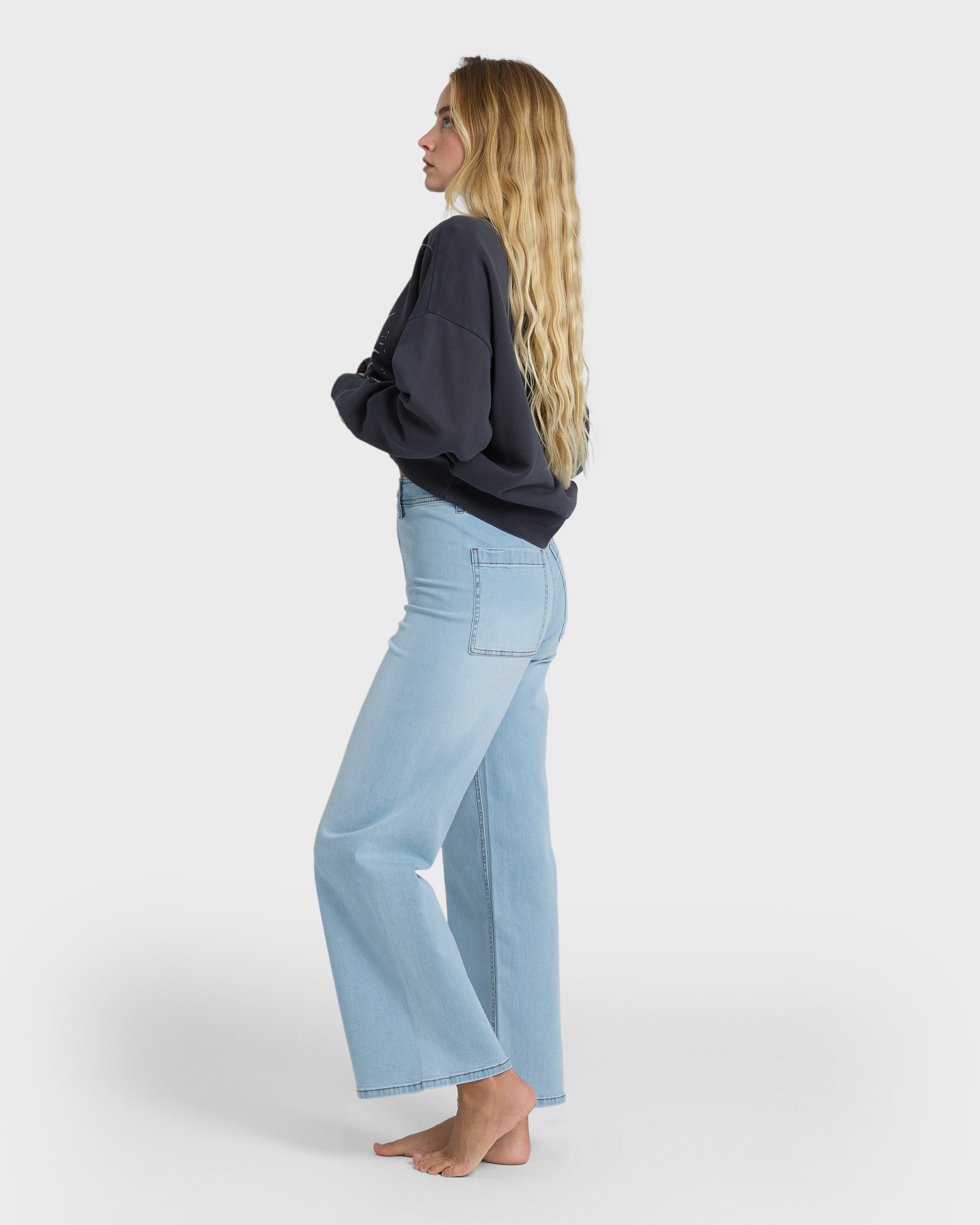 Billabong Free Fall High-Waist Denim Pants - Surf Spray