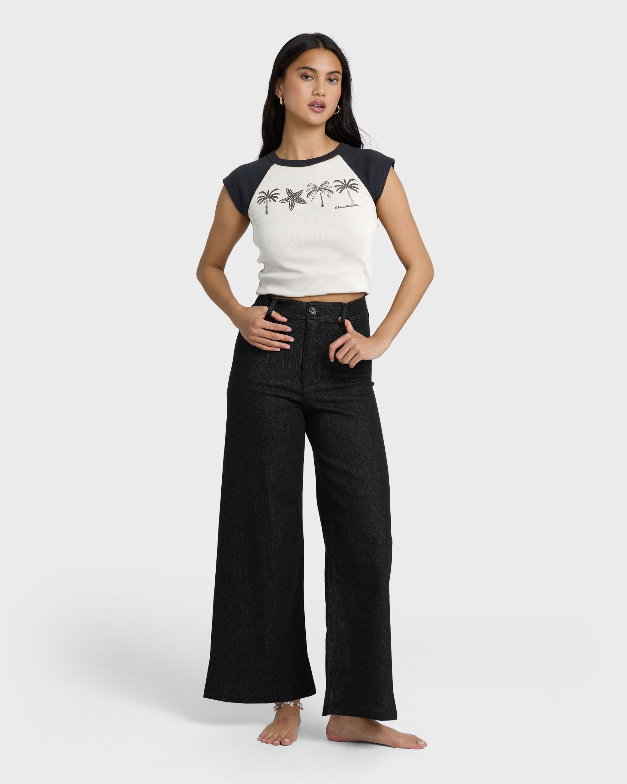 Billabong Free Fall High-Waist Twill Pants - Black