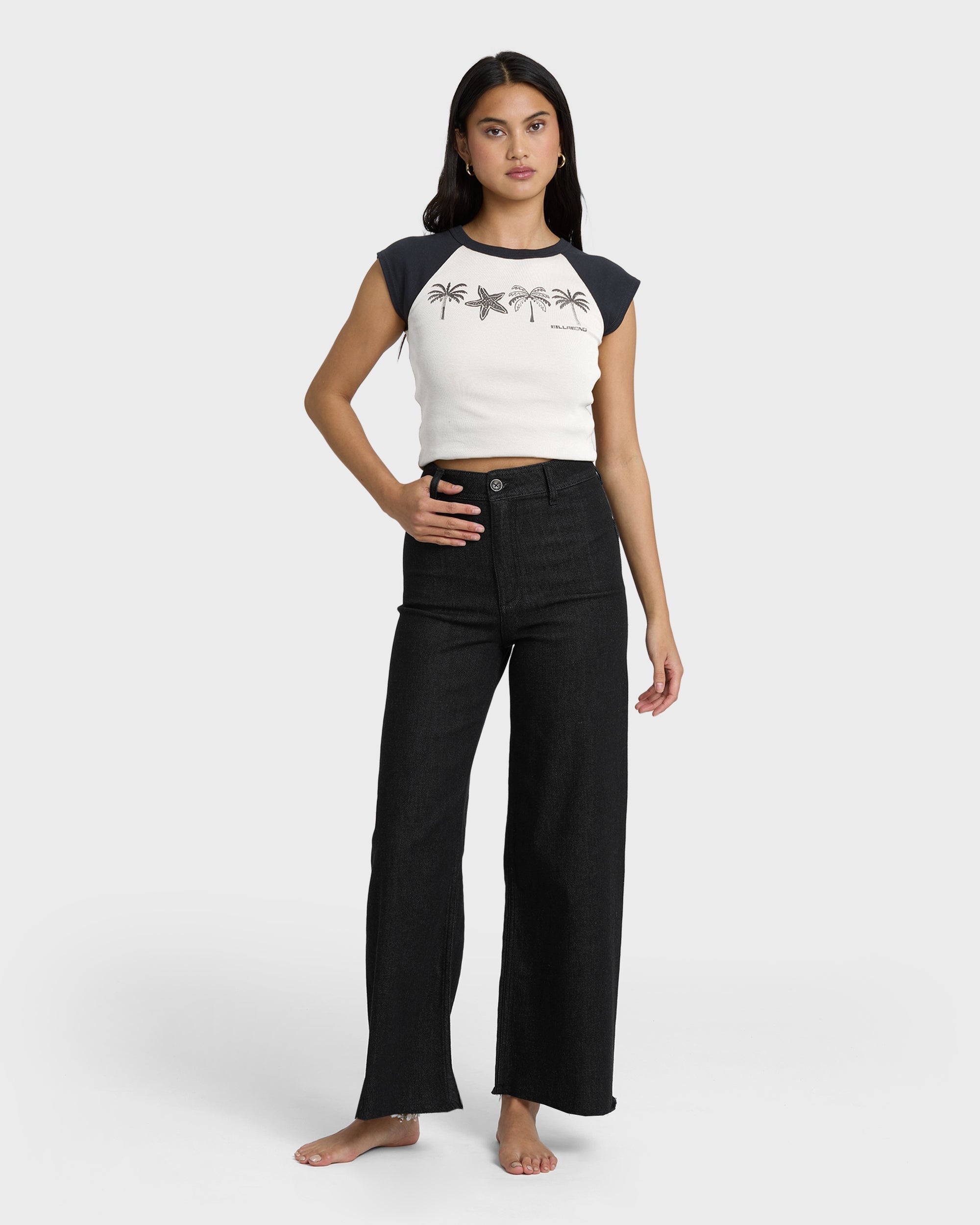 Billabong Free Fall High-Waist Twill Pants - Black