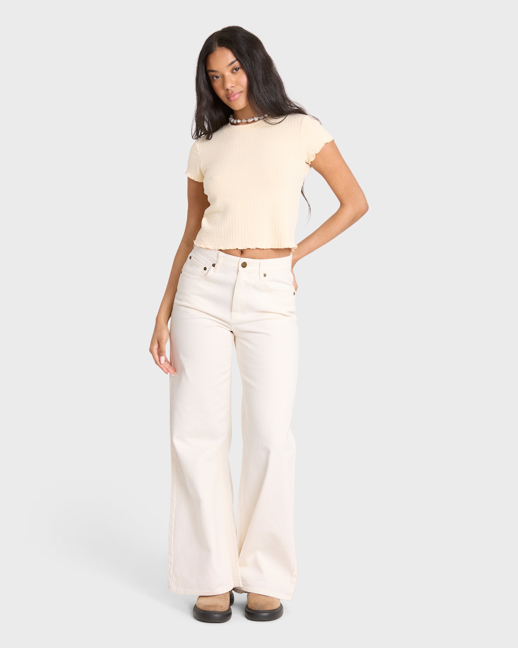 Billabong Free Fall Flare 5-Pocket Pants - Sea Salt