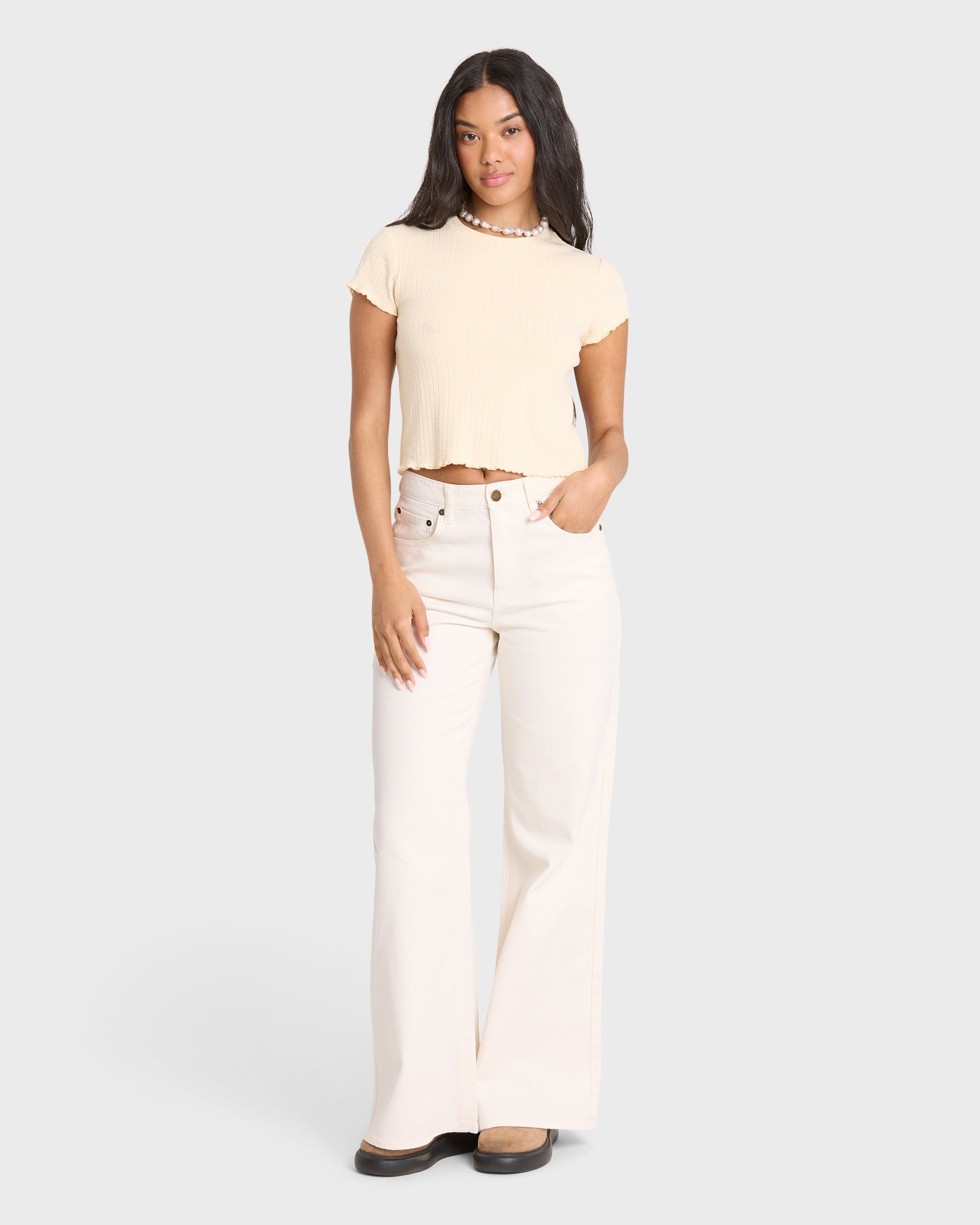 Billabong Free Fall Flare 5-Pocket Pants - Sea Salt
