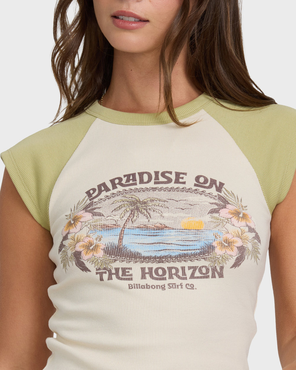 Billabong Horizon Raglan Short Sleeve Knit T-Shirt - Cactus