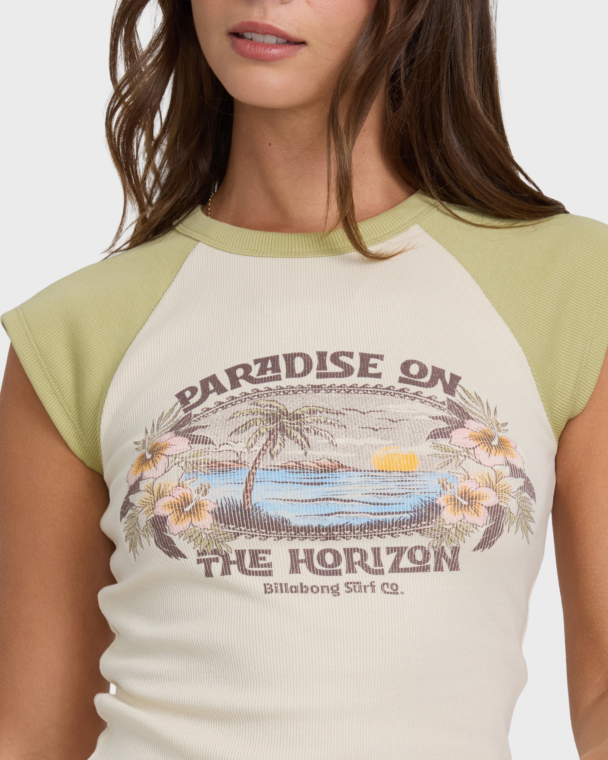 Billabong Horizon Raglan Short Sleeve Knit T-Shirt - Cactus