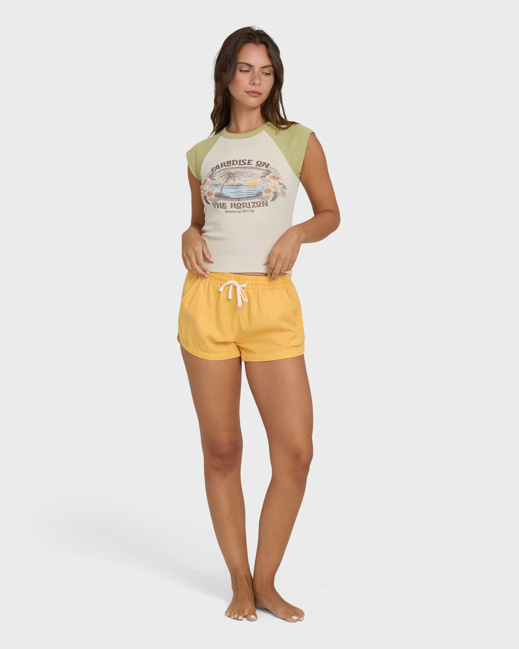 Billabong Horizon Raglan Short Sleeve Knit T-Shirt - Cactus